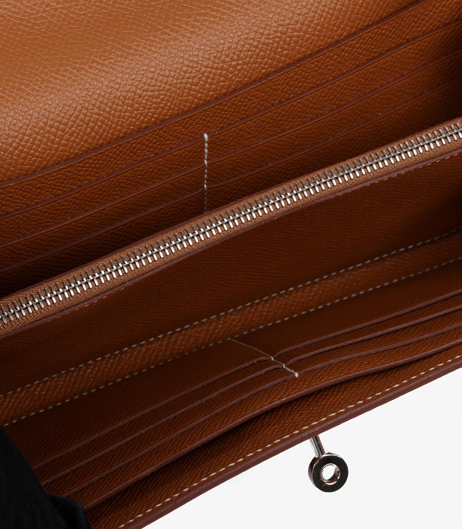 Hermès Gold Epsom Leather Kelly Long Wallet In Excellent Condition In Bishop's Stortford, Hertfordshire