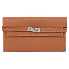 Hermès Gold Epsom Leather Kelly Long Wallet