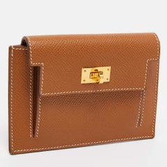 Hermes Gold Epsom Leather Kelly Pocket Compact Wallet