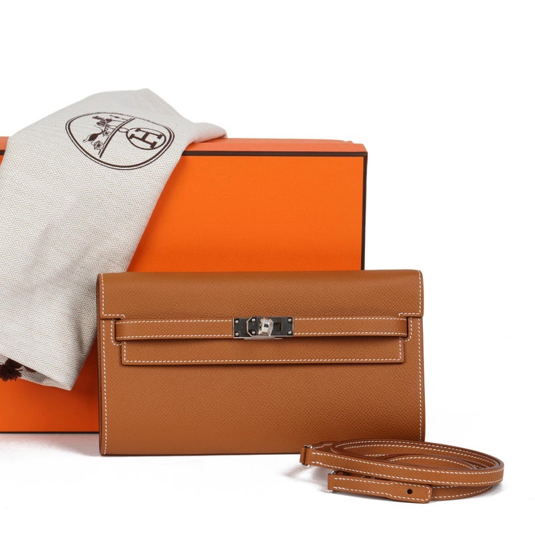 Portefeuille HERMES Gange H - Beige, Cuir De Veau, Long - Occasion Très Bon état, Taille M