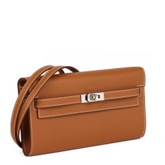 HERMÈS Gold Epsom Leather Kelly To Go Long Wallet