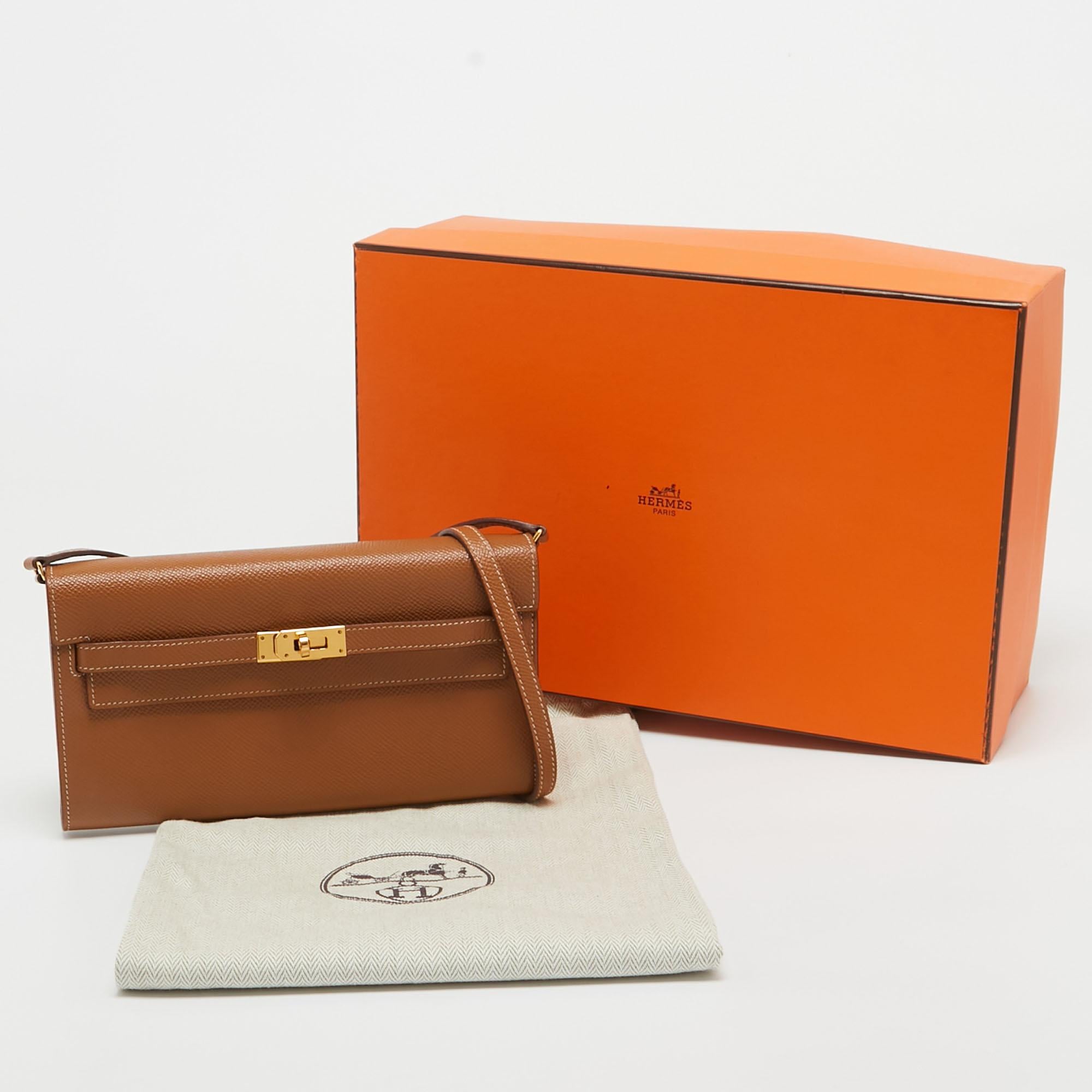 Hermes Gold Epsom Leather Kelly To Go Wallet 6