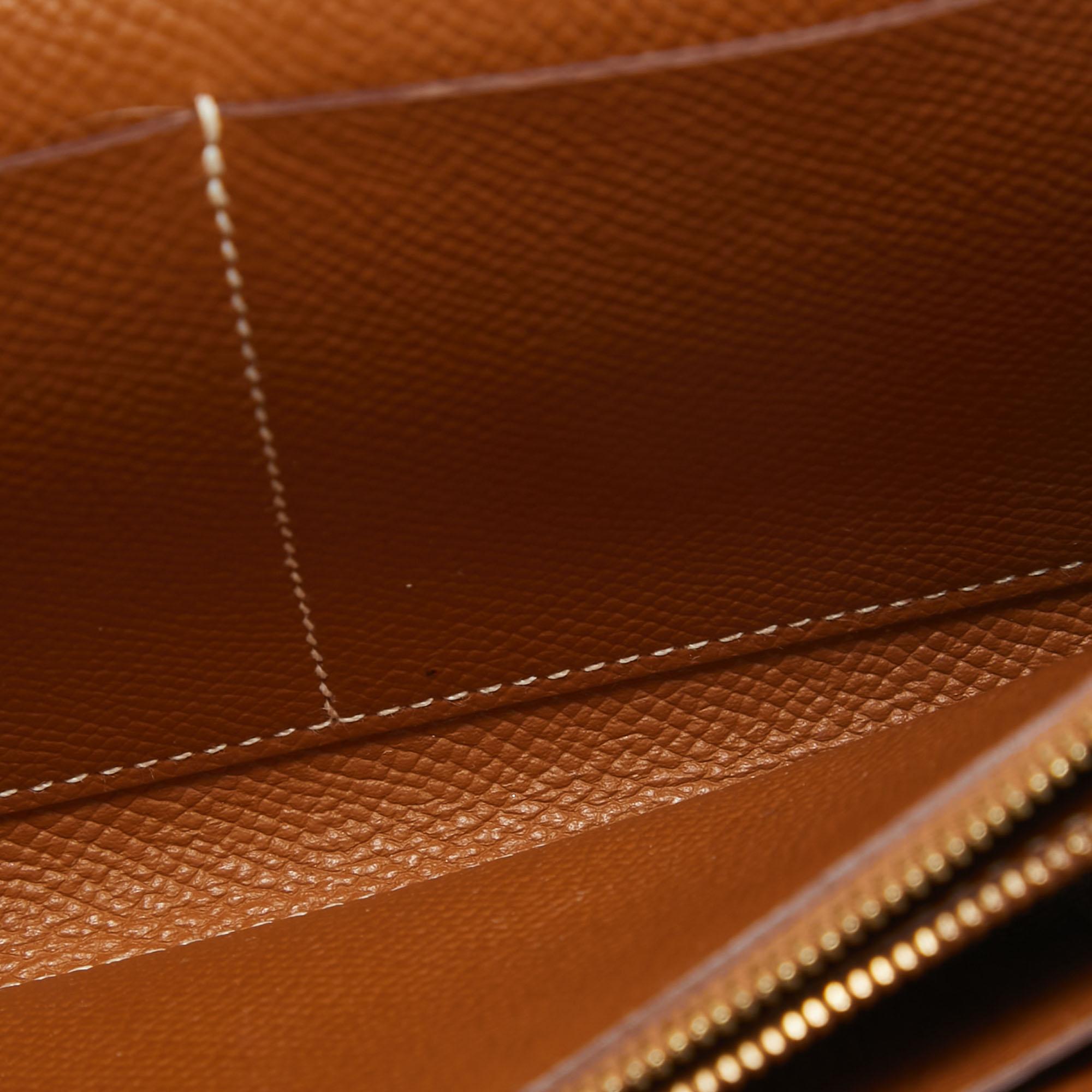 Hermes Gold Epsom Leather Kelly To Go Wallet For Sale 10
