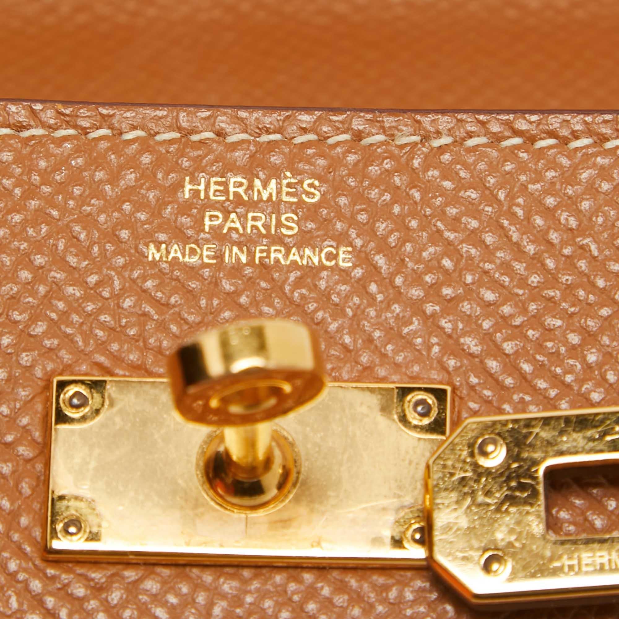 Portefeuille Kelly To Go en cuir Gold Epsom d'Hermes Pour femmes en vente