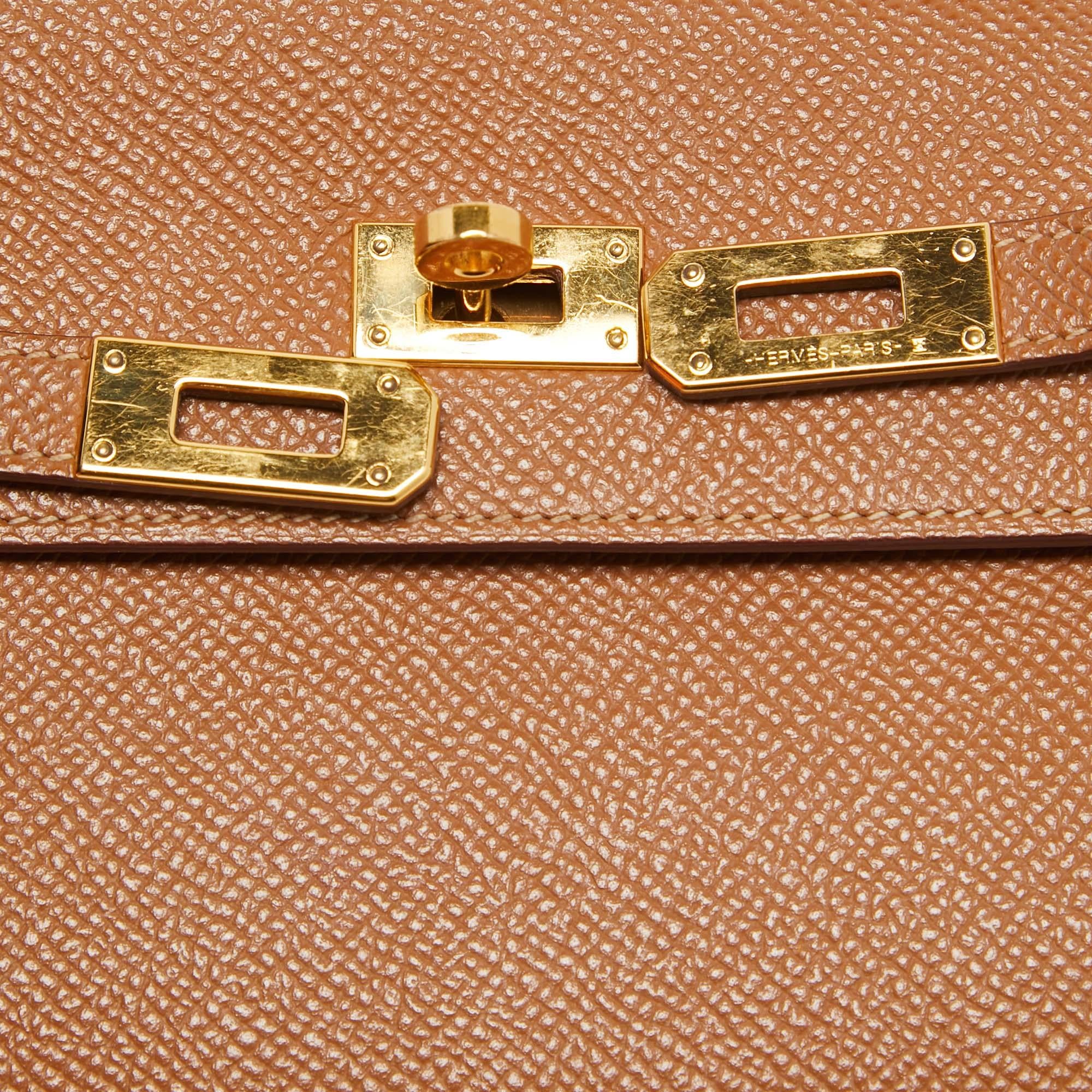 Hermes Gold Epsom Leather Kelly To Go Wallet For Sale 3