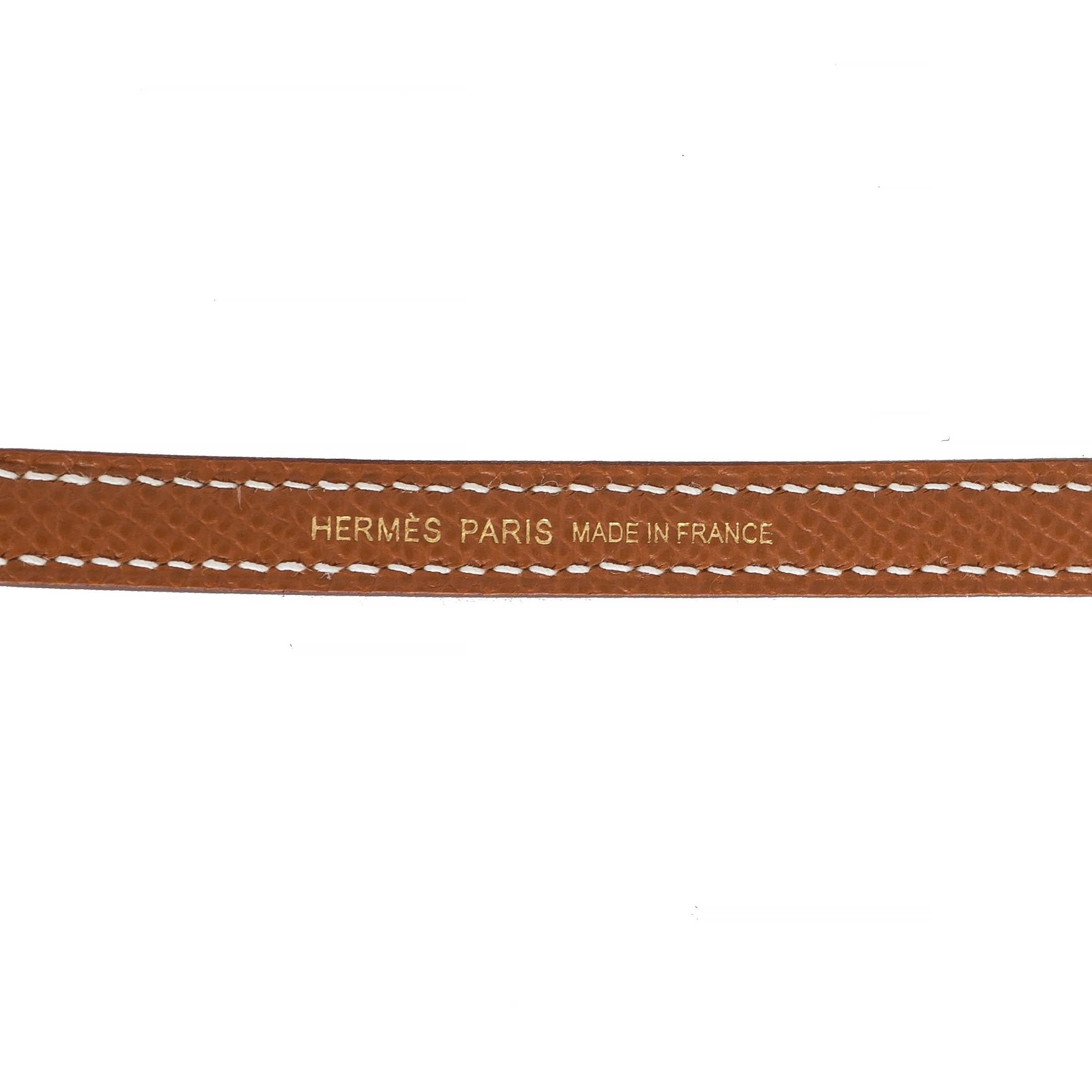 HERMES Gold Epsom leather MINI KELLY 20 SELLIER Bag Ghw For Sale 3