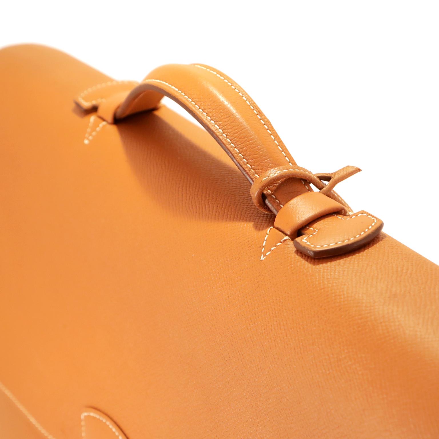  Hermès Gold Epsom Leather Sac a Depeches Briefcase  2