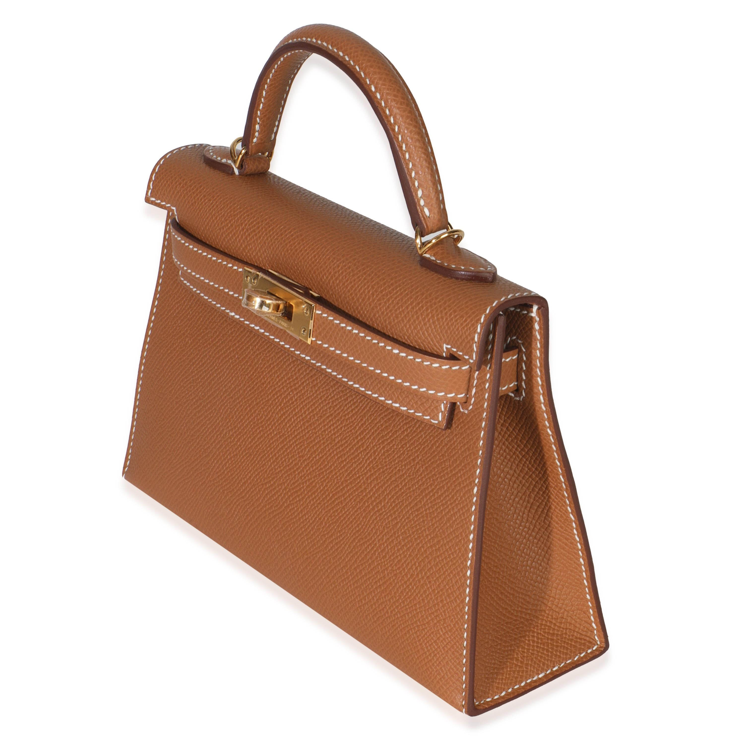 Hermès Gold Epsom Mini Kelly 20 II GHW In condizioni Nuovo in vendita a New York, NY