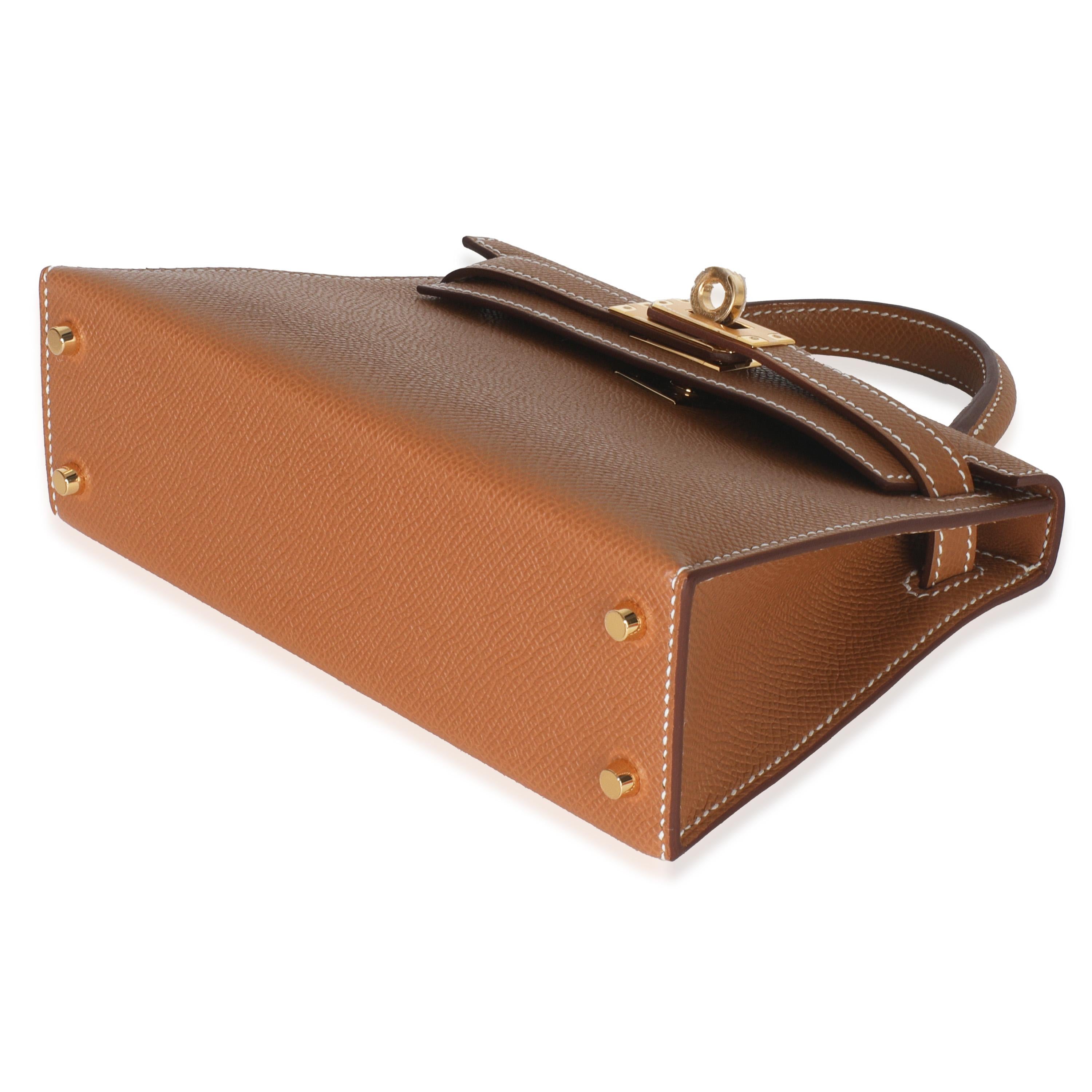 Donna Hermès Gold Epsom Mini Kelly 20 II GHW in vendita