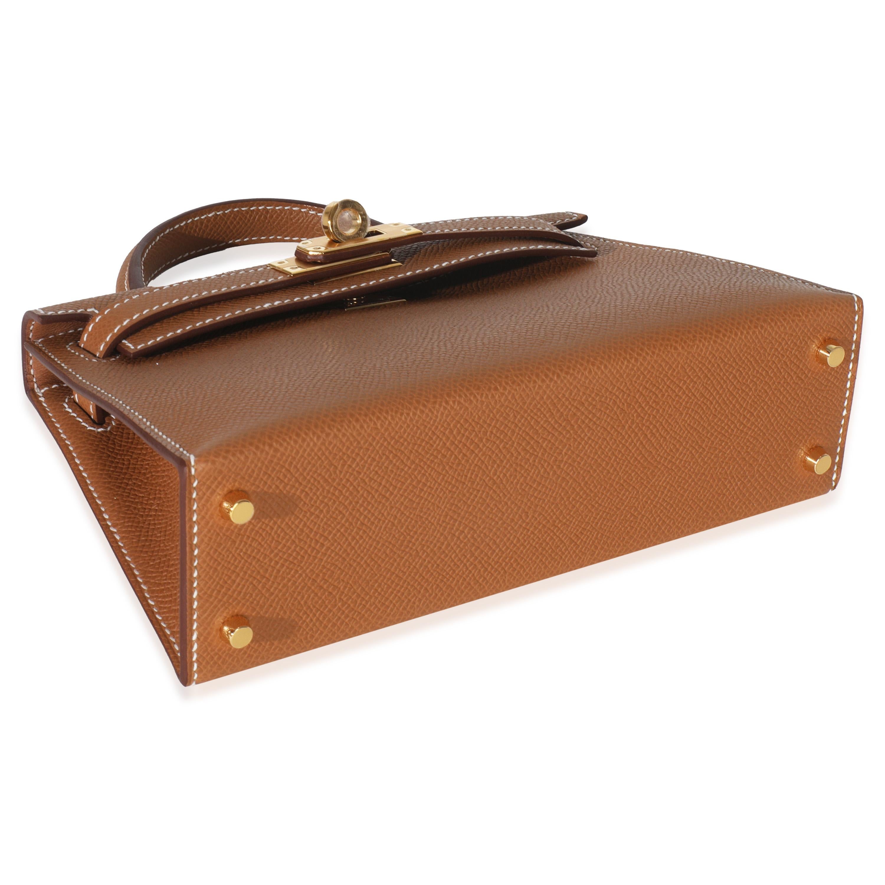 Hermès Gold Epsom Mini Kelly 20 II GHW in vendita 2