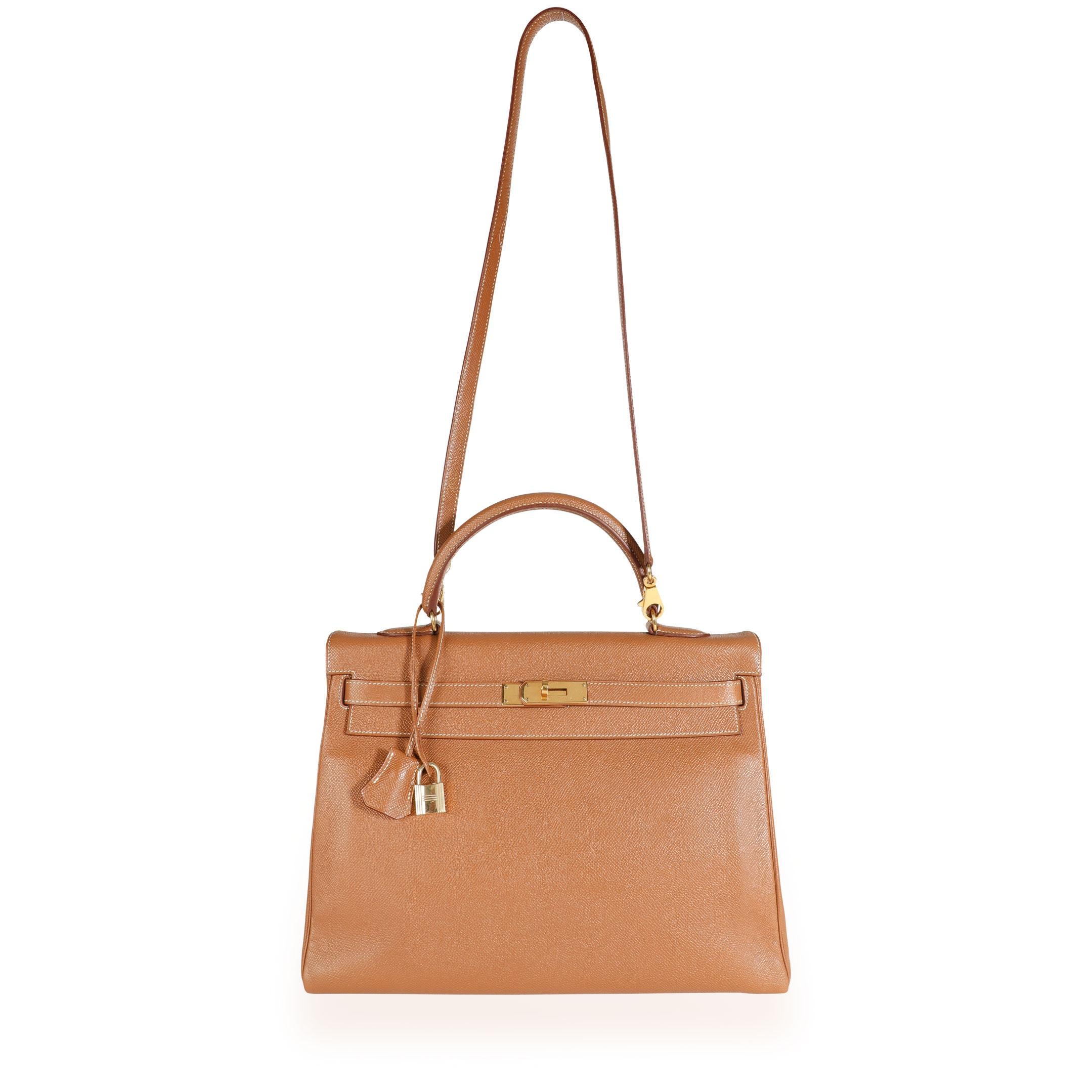 Hermès Gold Epsom Retourne Kelly 35 GHW In Good Condition In New York, NY
