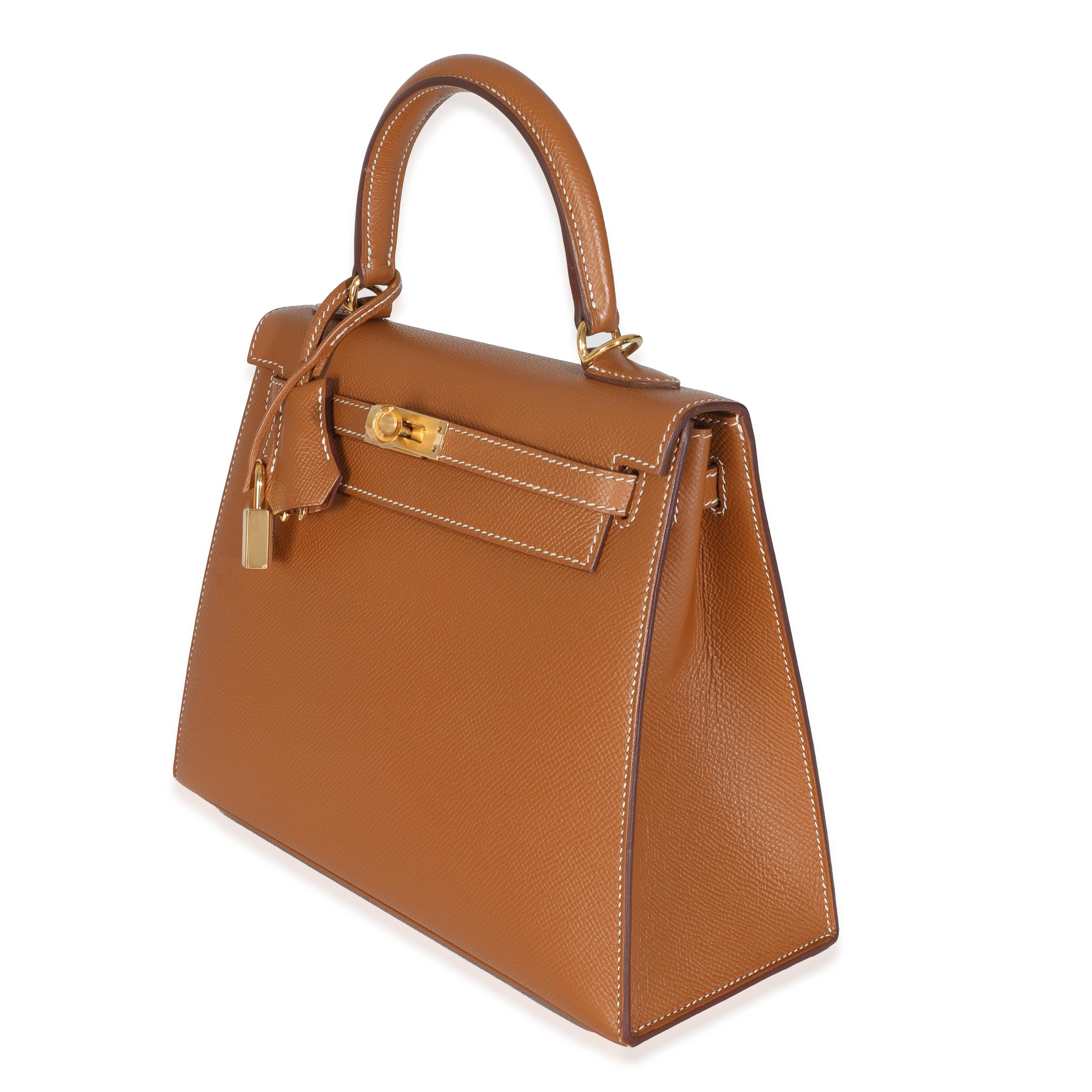 Marron Hermès Or Epsom Sellier Kelly 25 GHW en vente