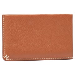 Hermes Gold Evercolor Leather H Sellier Card Holder