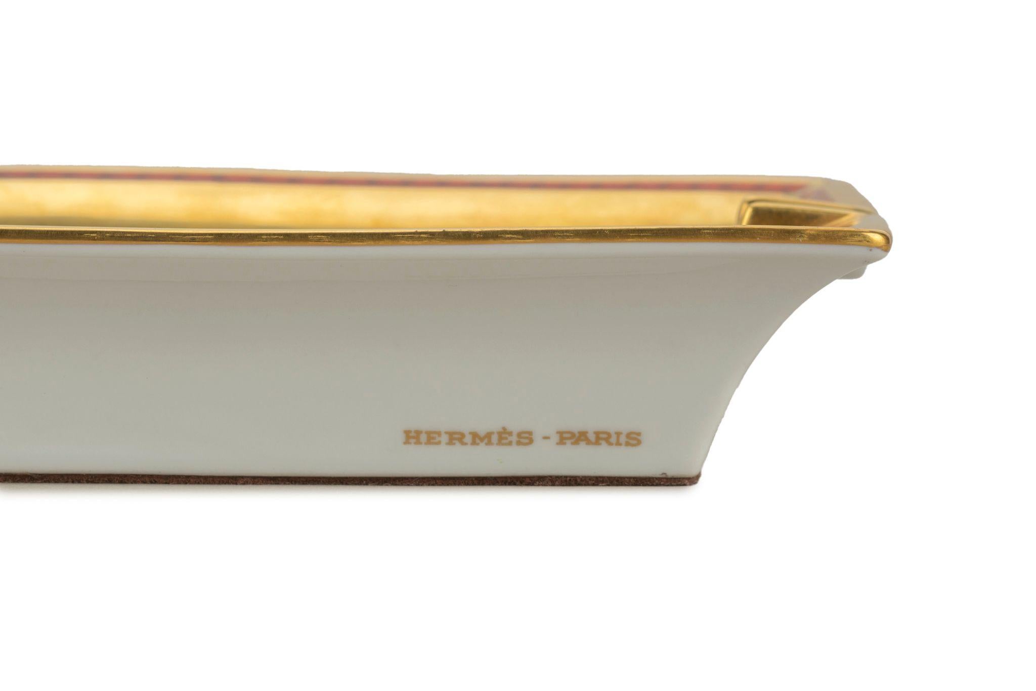 Women's or Men's Hermès Gold Foil Porcelain Ashtray