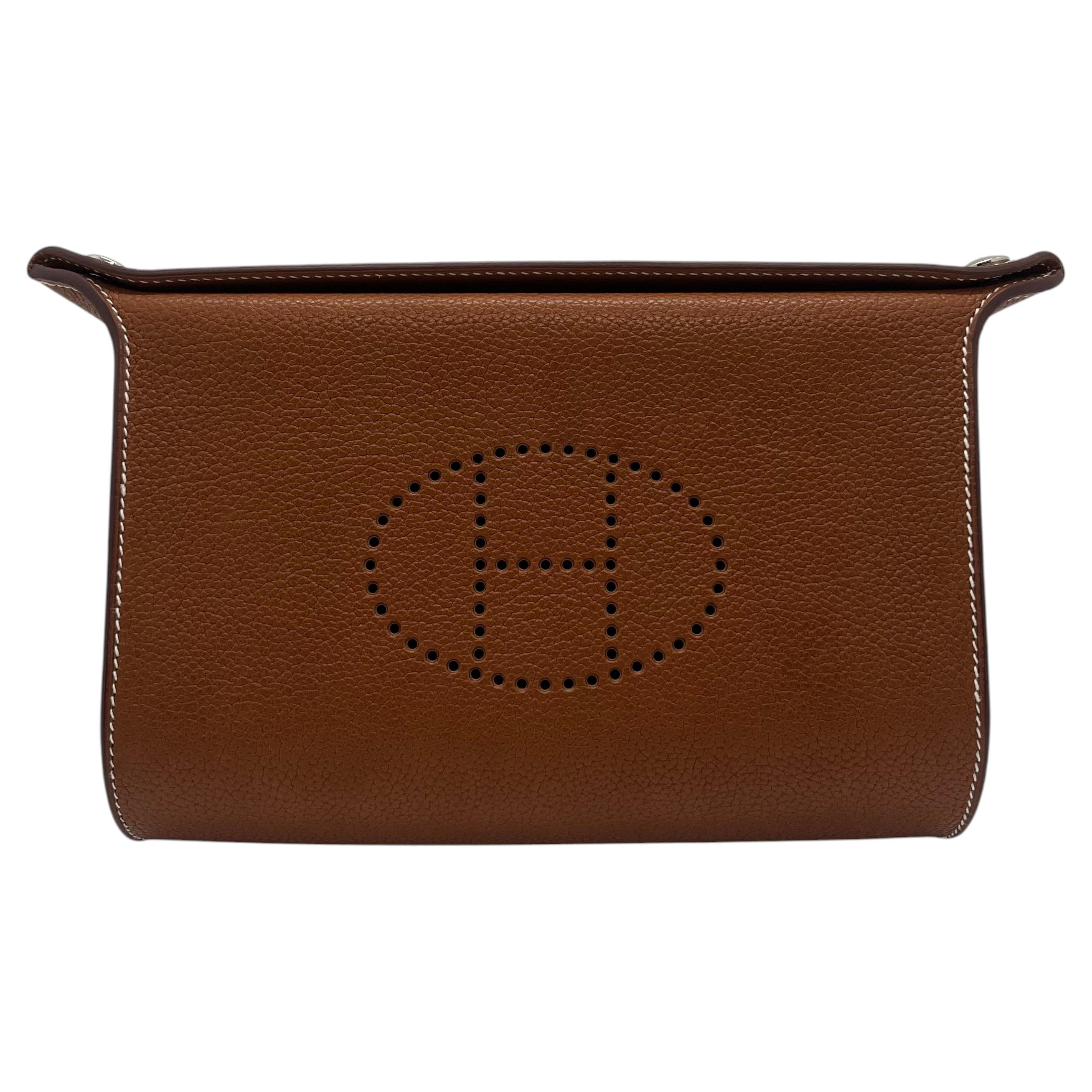 Hermès Gold H Clemence Videpoches Bag Silver Hardware