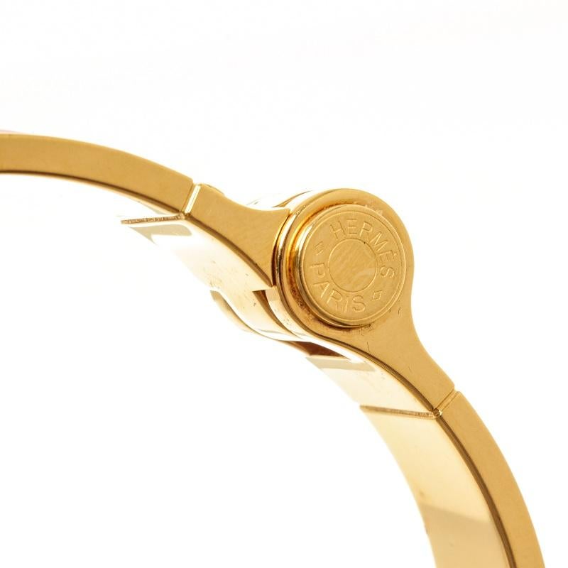 Hermes Gold Hardware Charniere Bangle In Good Condition For Sale In Irvine, CA
