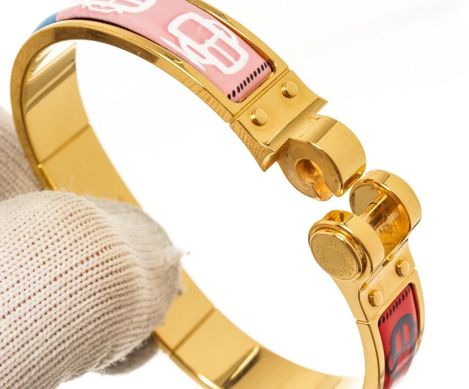 Hermes Gold Hardware Charniere Bangle For Sale 1