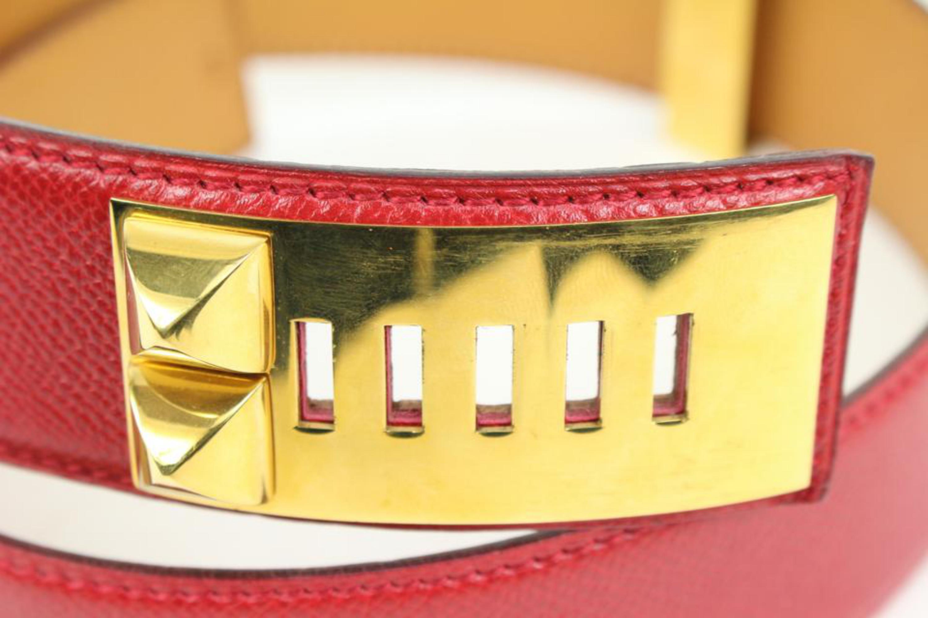 Hermès Gold Hardware Red Leather Medor CDC Belt 41h57 3