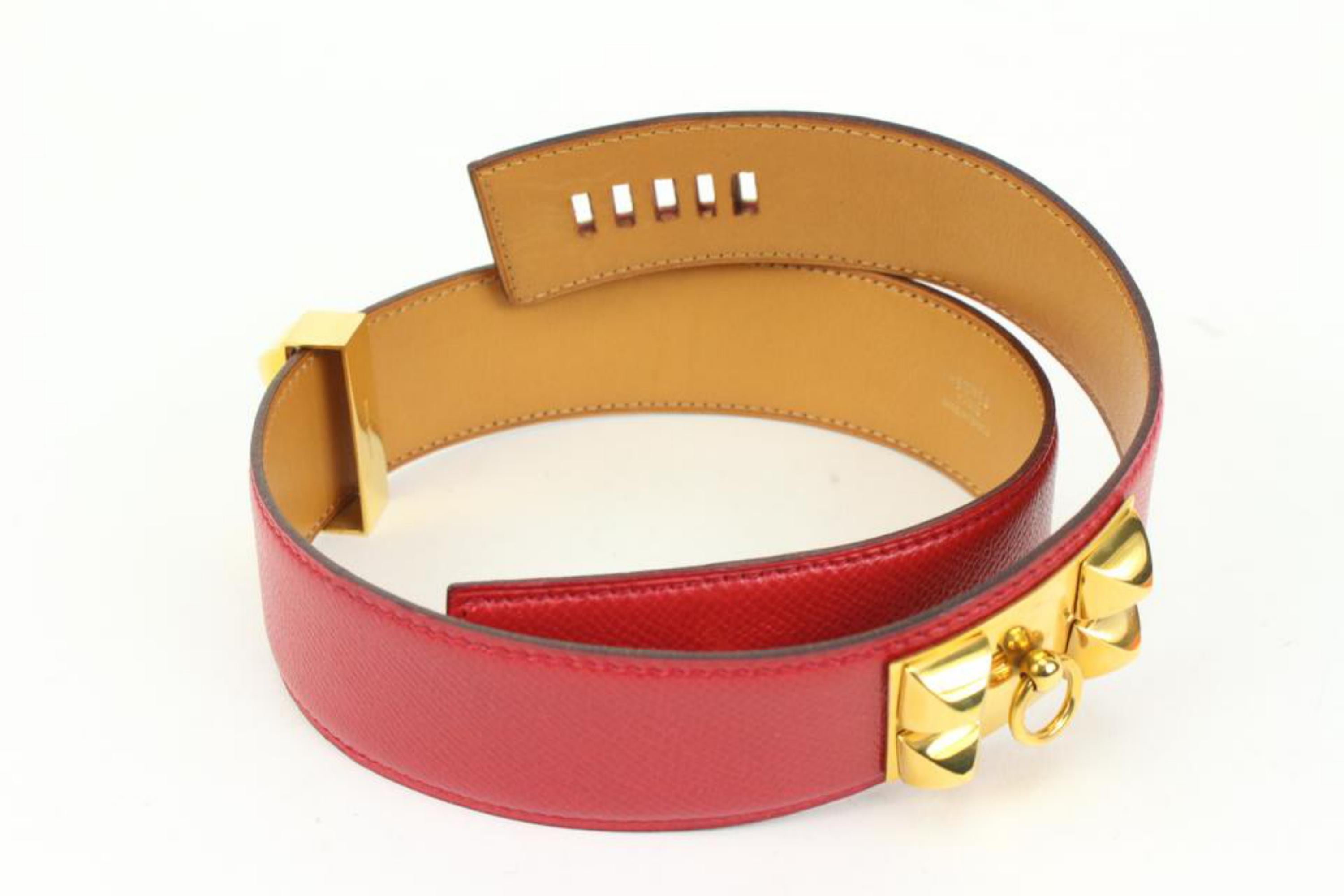 Hermès Gold Hardware Red Leather Medor CDC Belt 41h57 4