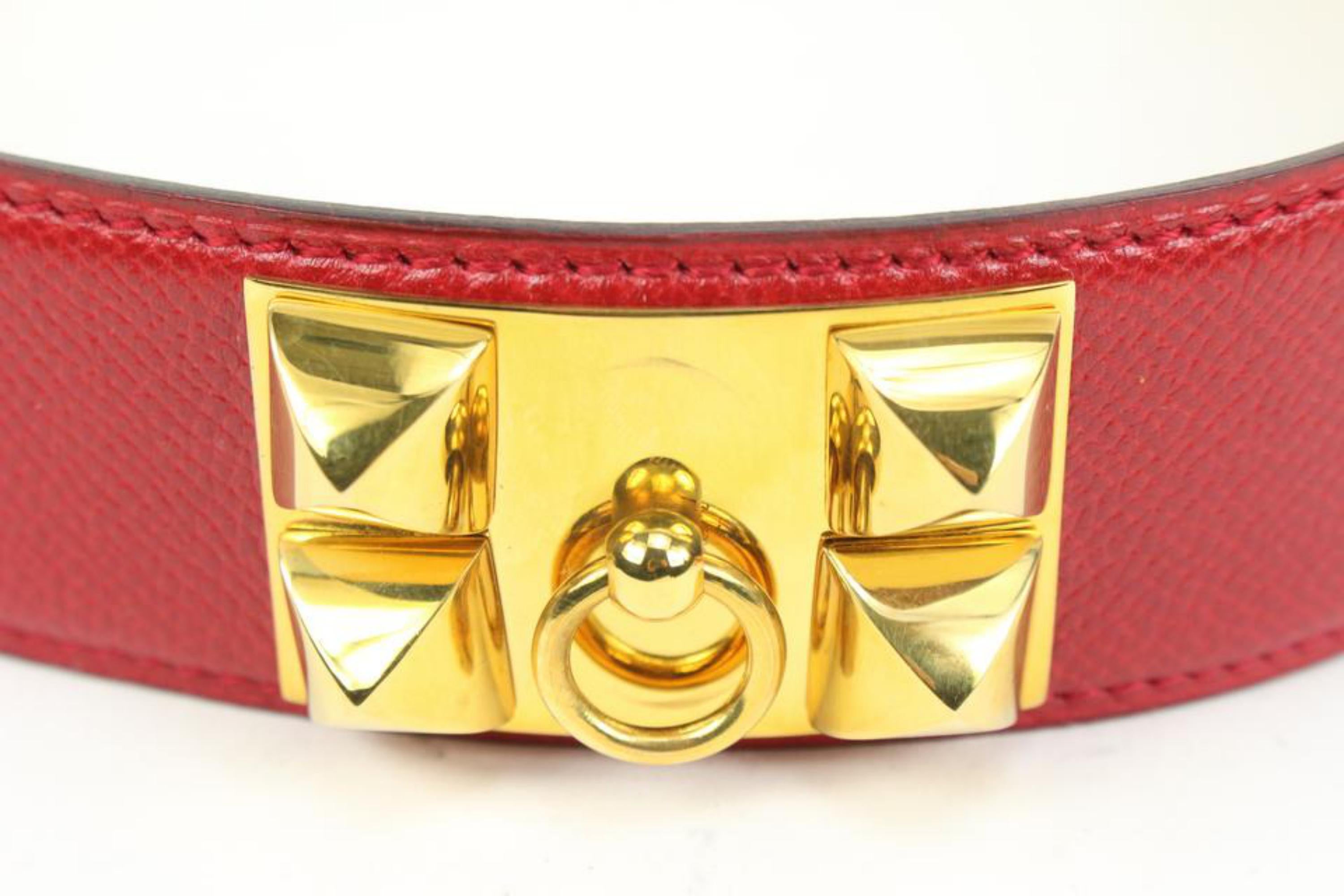 Hermès Gold Hardware Red Leather Medor CDC Belt 41h57 1