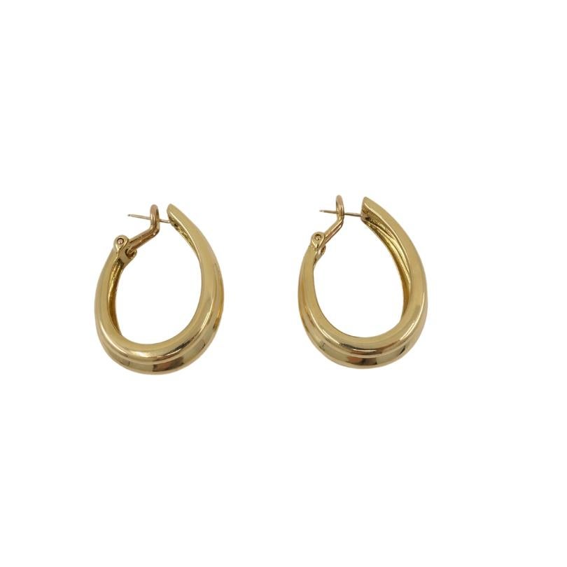 Hermes Gold Hoop Earrings 18k Gold Original Box For Sale 1