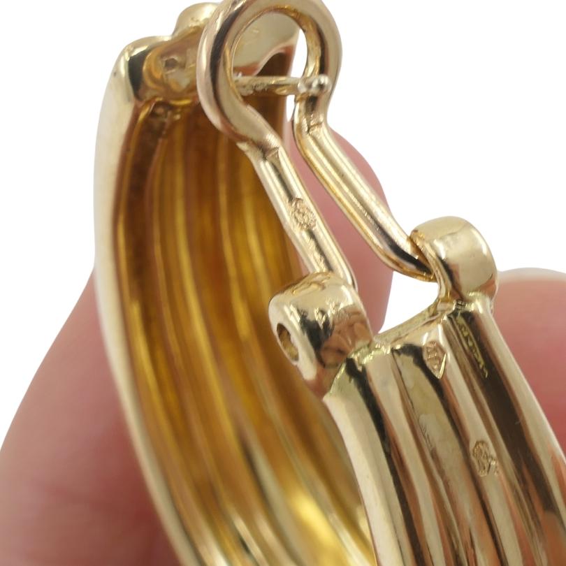 Hermes Gold Hoop Earrings 18k Gold Original Box For Sale 4