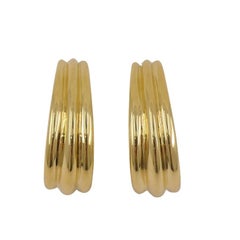 Hermes Gold Hoop Earrings 18k Gold Original Box