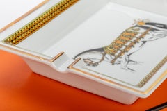 Hermes Gold Horse Porcelain Ashtray