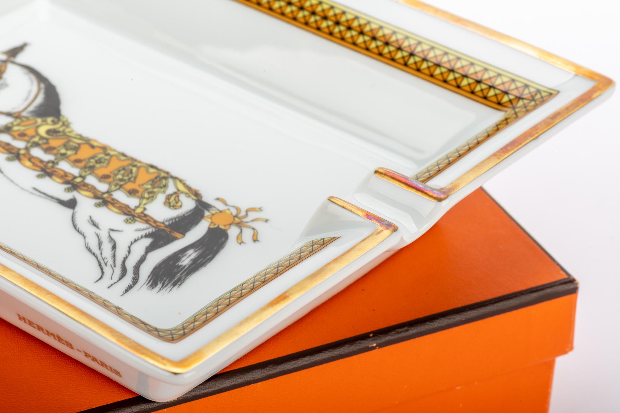 Oro Posacenere in porcellana Hermes Gold Horse