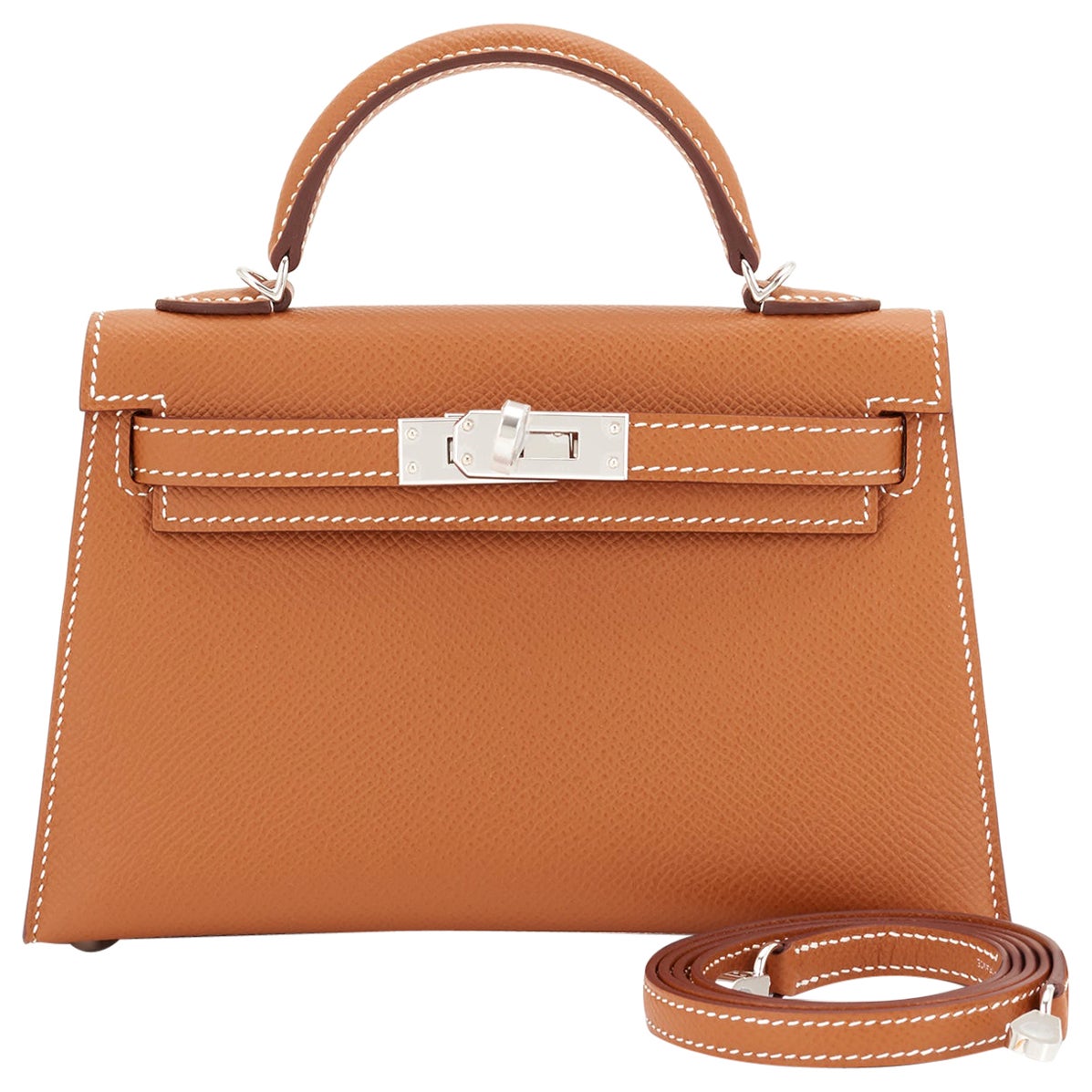 Hermes Oro Kelly 20 Mini Kelly 20cm Borsa Epsom Nuova in Scatola in vendita
