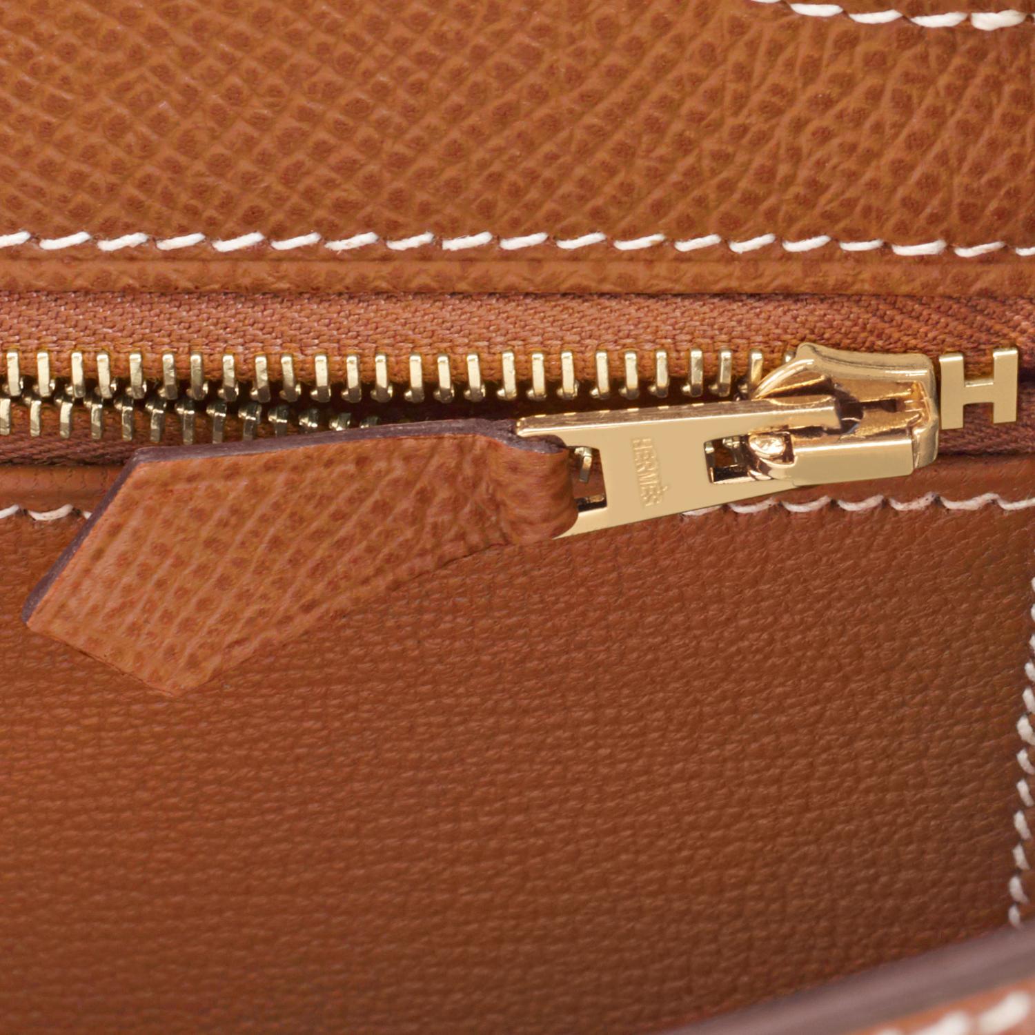 Hermes Gold Kelly 25cm Tan Sellier Shoulder Bag NEW IN BOX For Sale 2