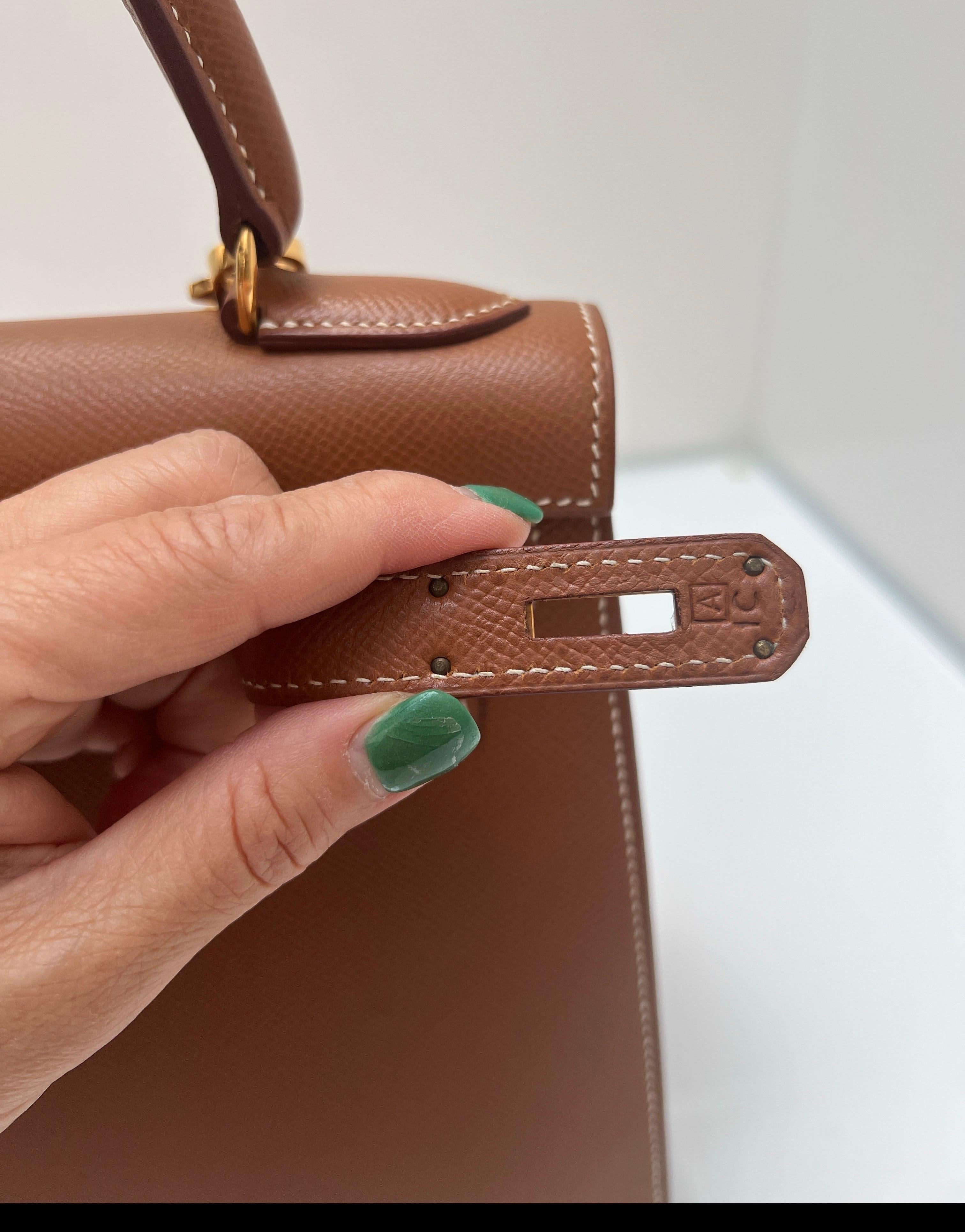 Borsa Hermes Kelly 28 oro in vendita 6