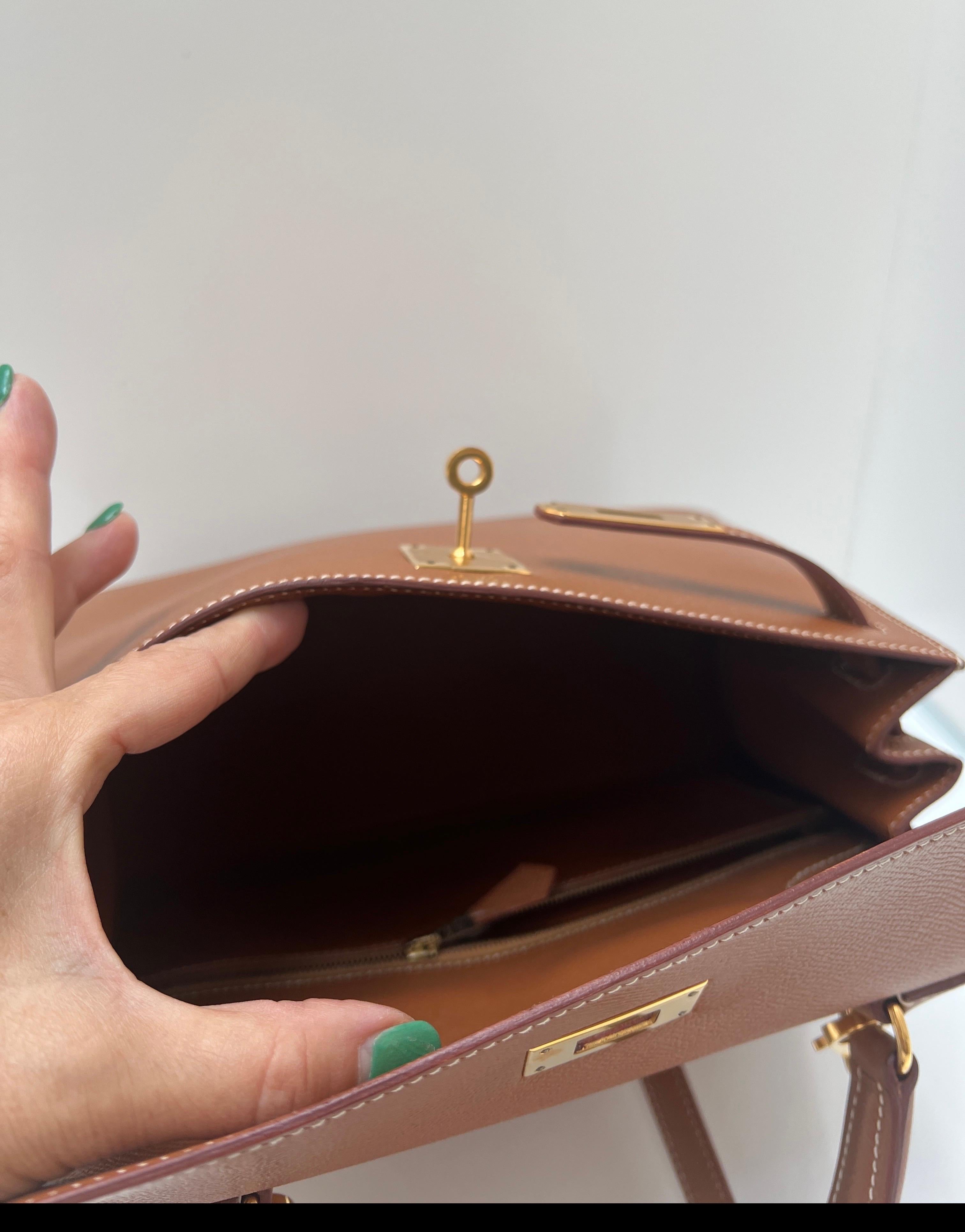 Borsa Hermes Kelly 28 oro in vendita 10