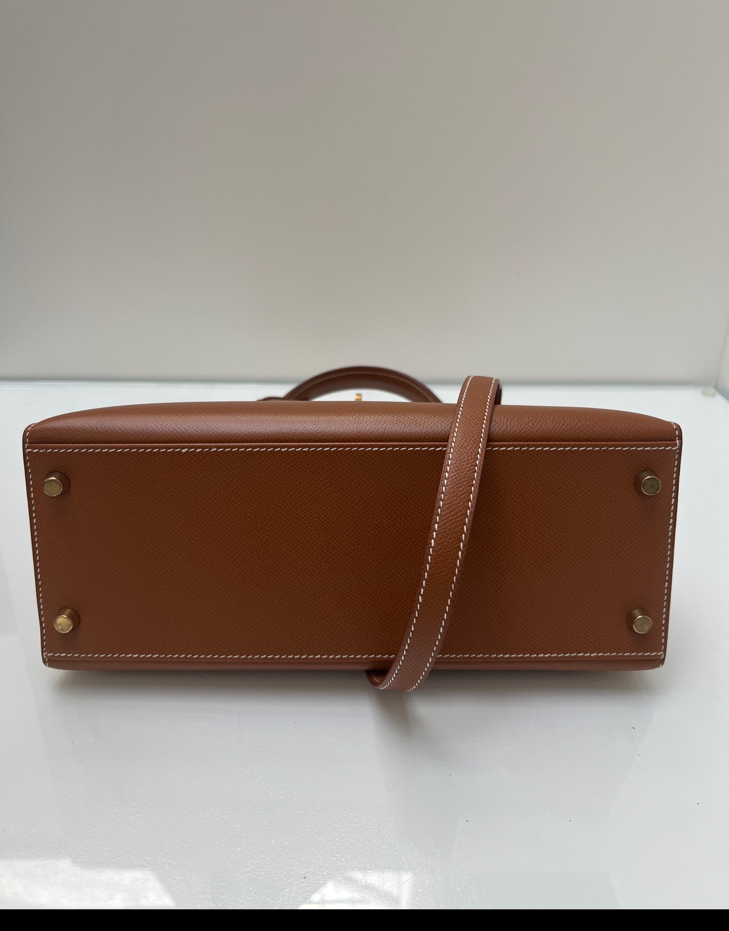 Borsa Hermes Kelly 28 oro in vendita 15