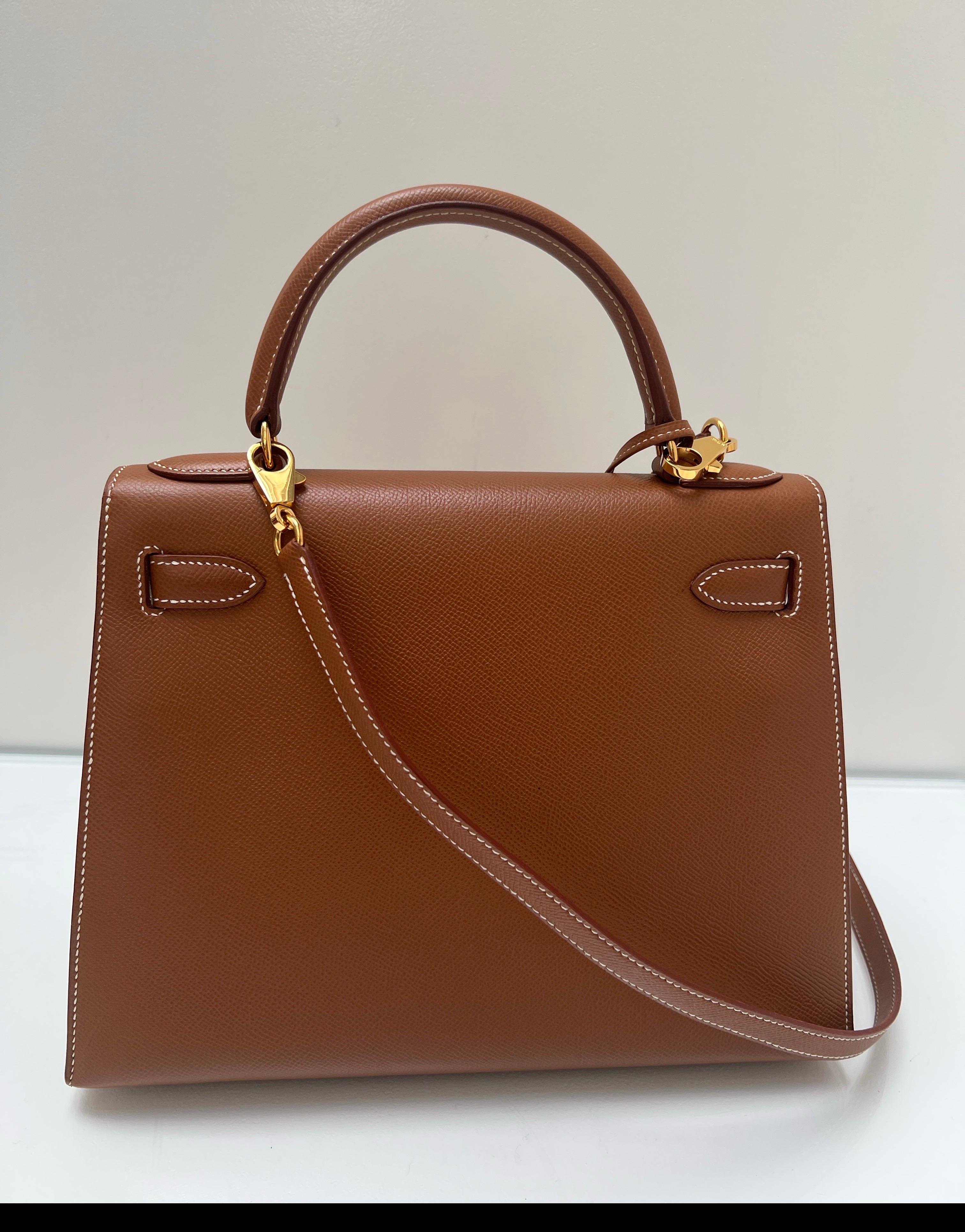 Borsa Hermes Kelly 28 oro in vendita 1