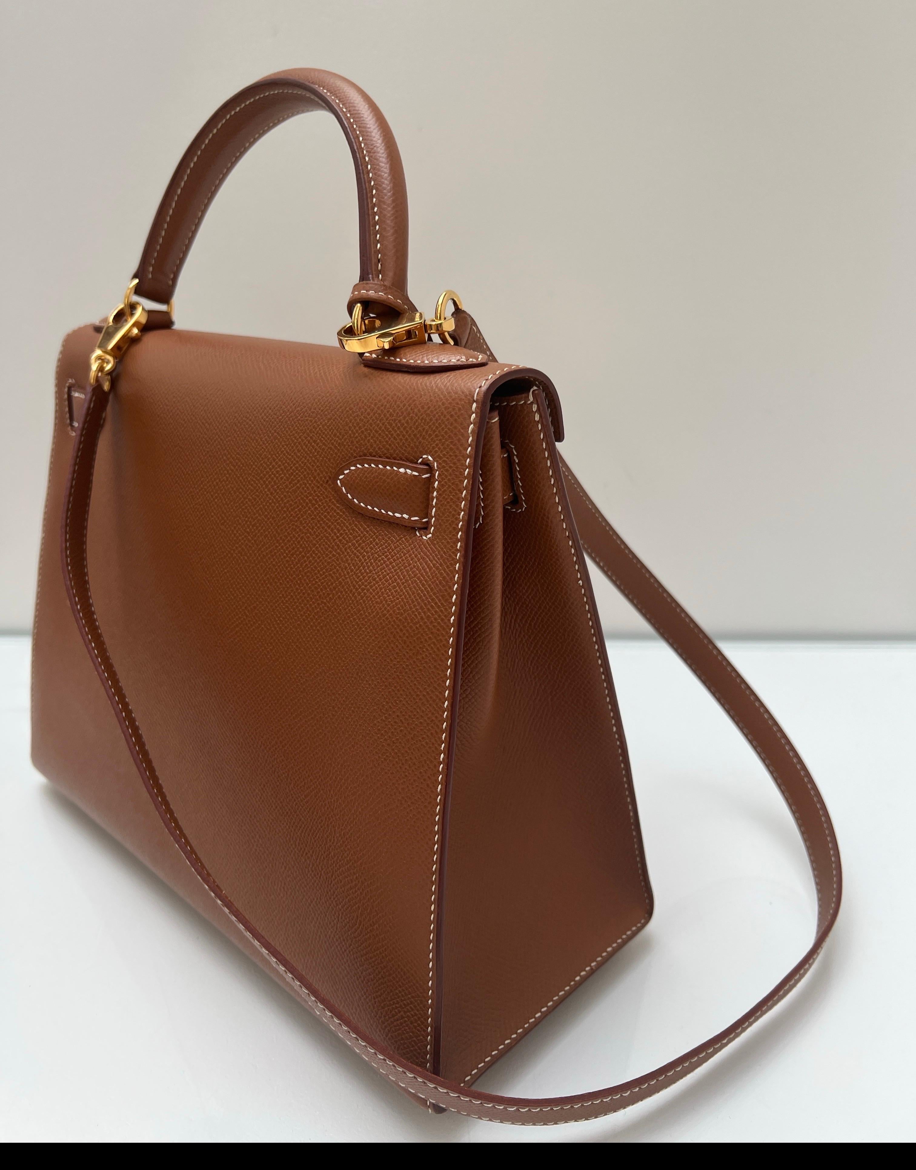 Borsa Hermes Kelly 28 oro in vendita 2