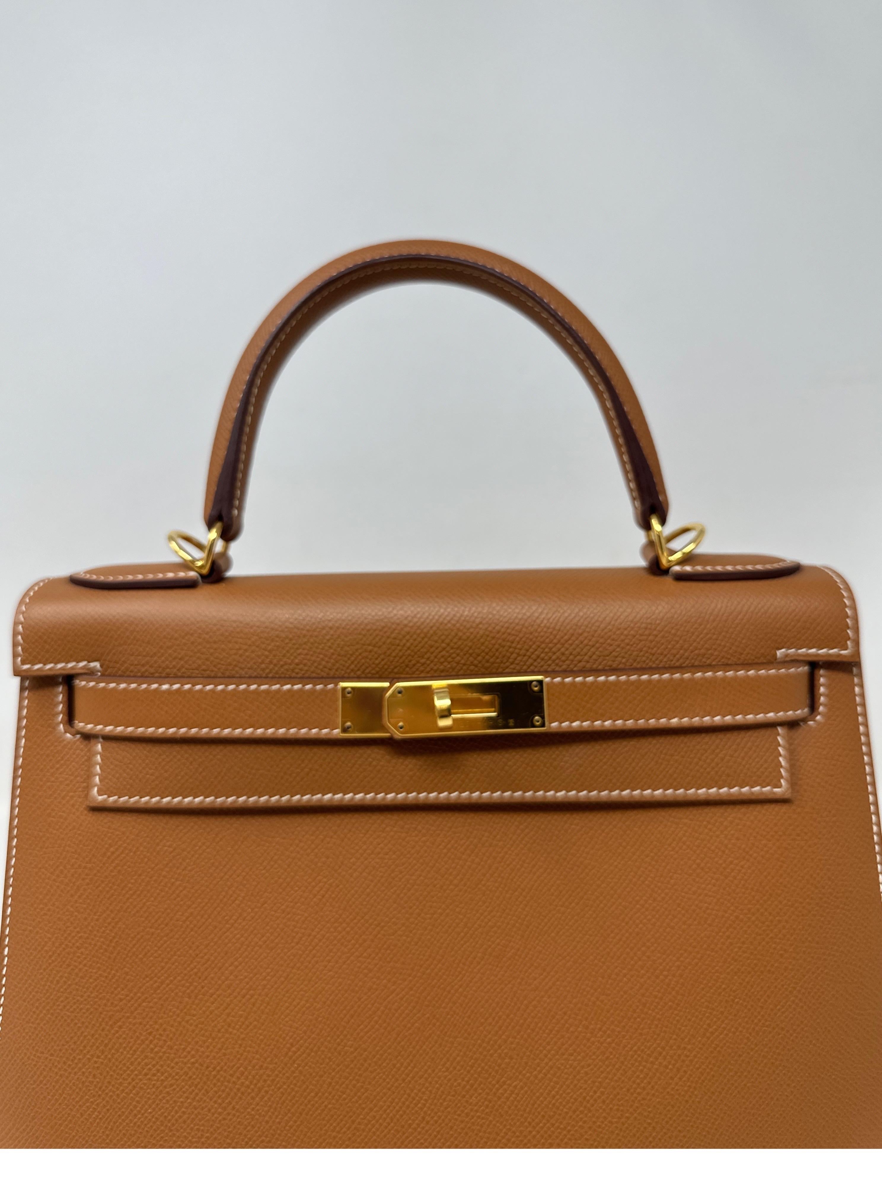 Hermes Gold Kelly 28 Sellier Bag For Sale 6