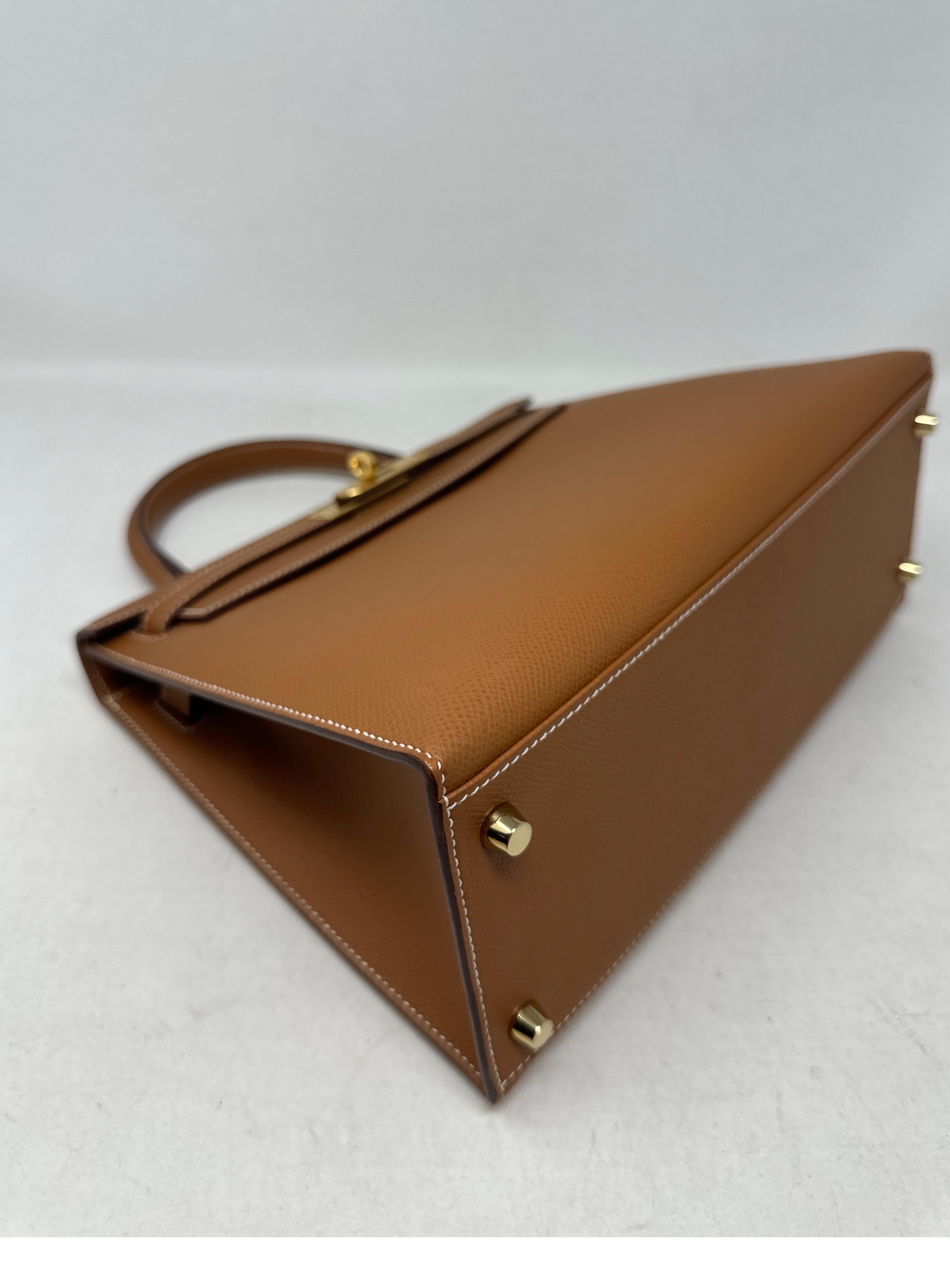 Hermes Gold Kelly 28 Sellier Bag For Sale 8