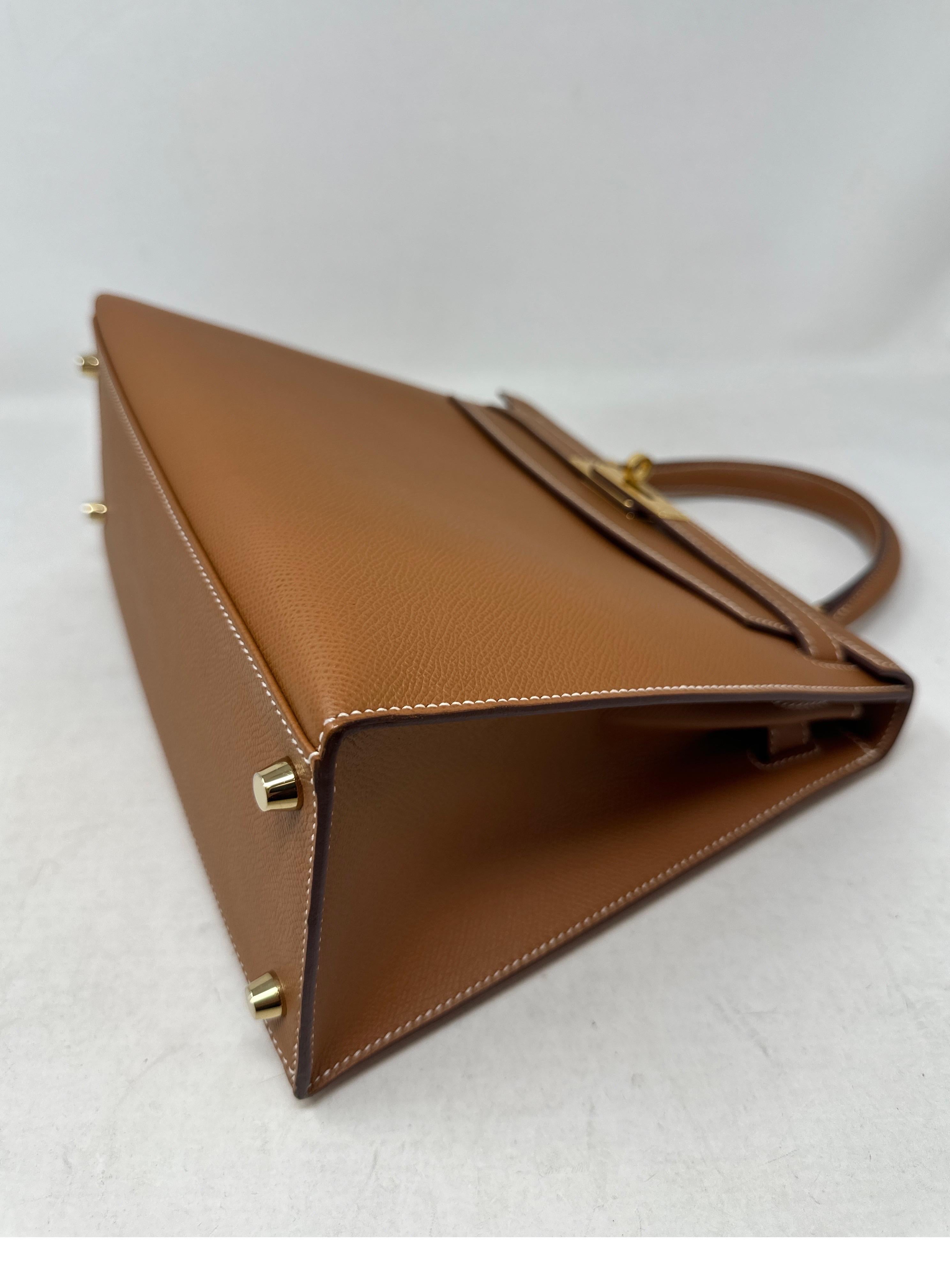 Hermes Gold Kelly 28 Sellier Bag For Sale 9