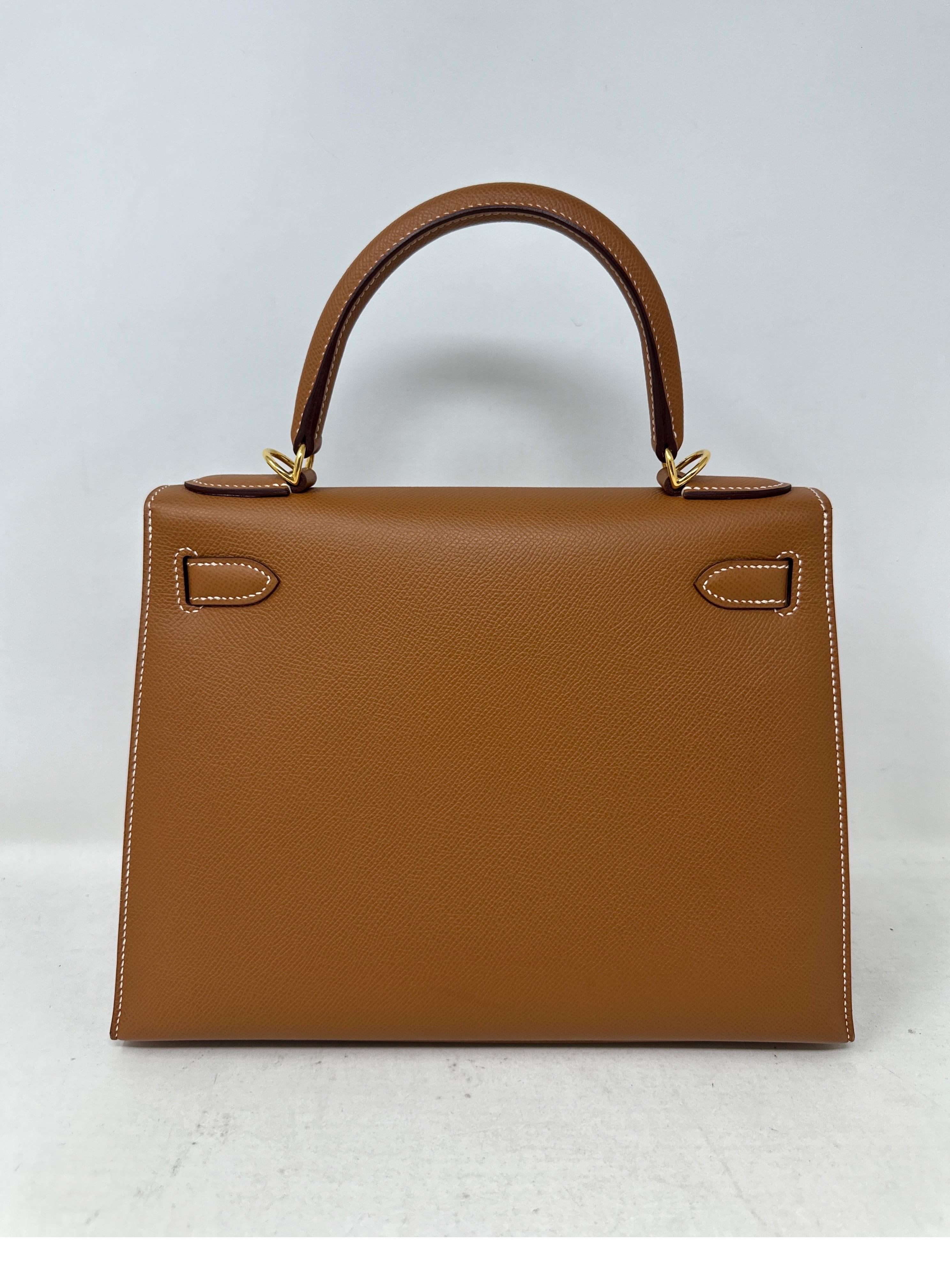 Hermes Gold Kelly 28 Sellier Bag For Sale 2