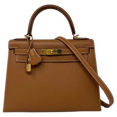 Hermes Gold Kelly 28 Sellier Bag