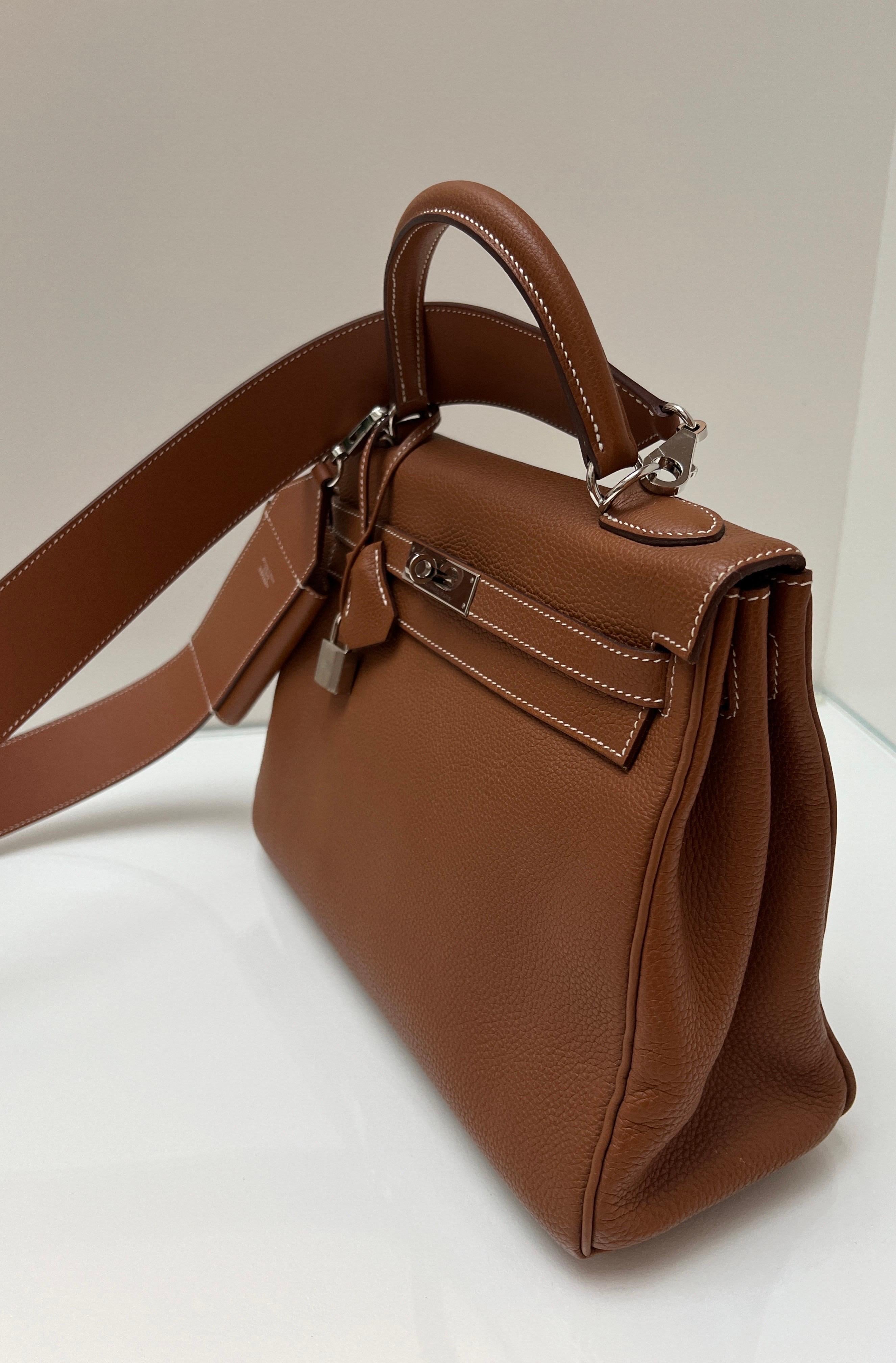 Hermes Gold Kelly 28 Togo with Rare Strap 6