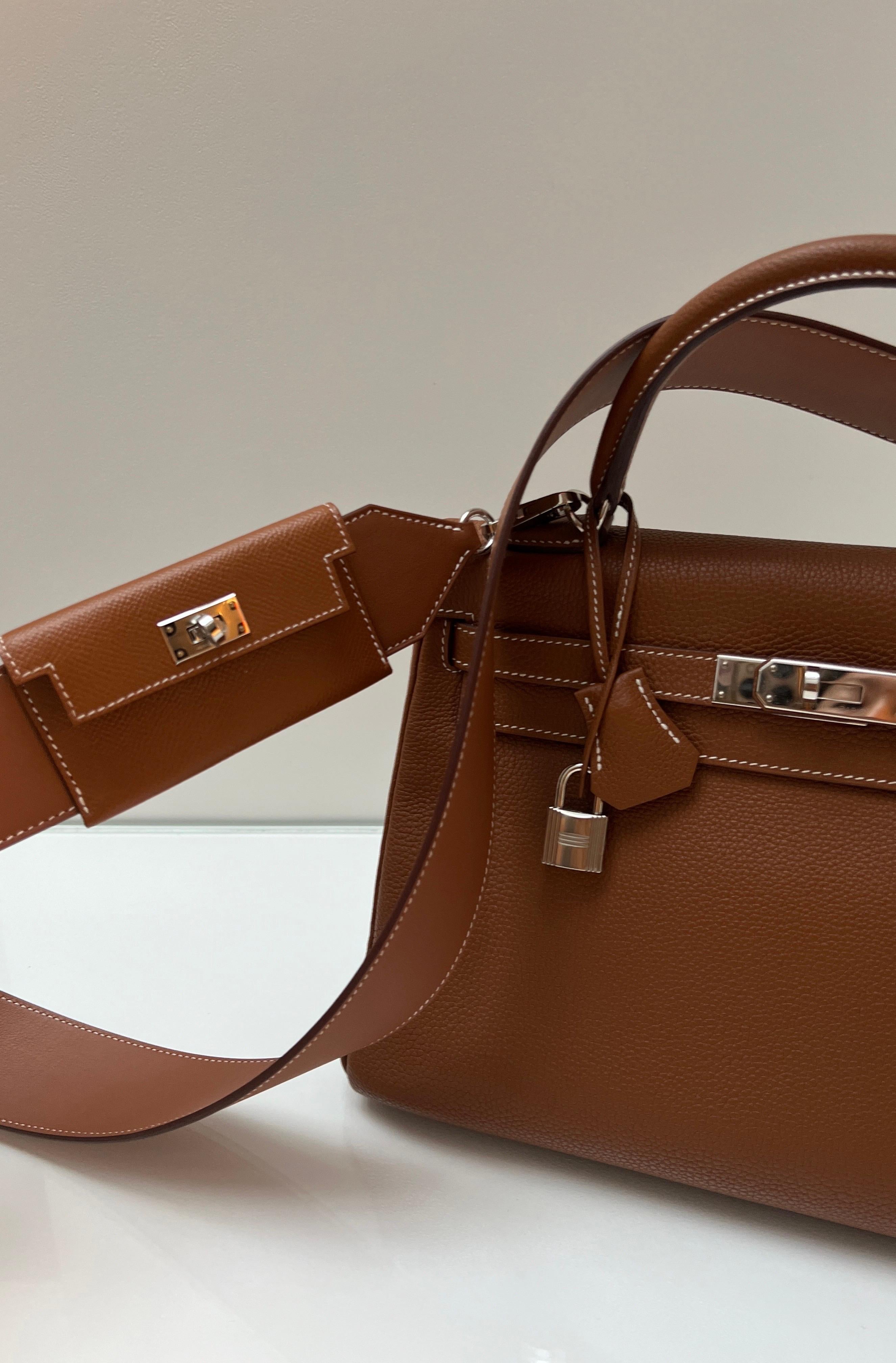 Hermes Gold Kelly 28 Togo with Rare Strap 8