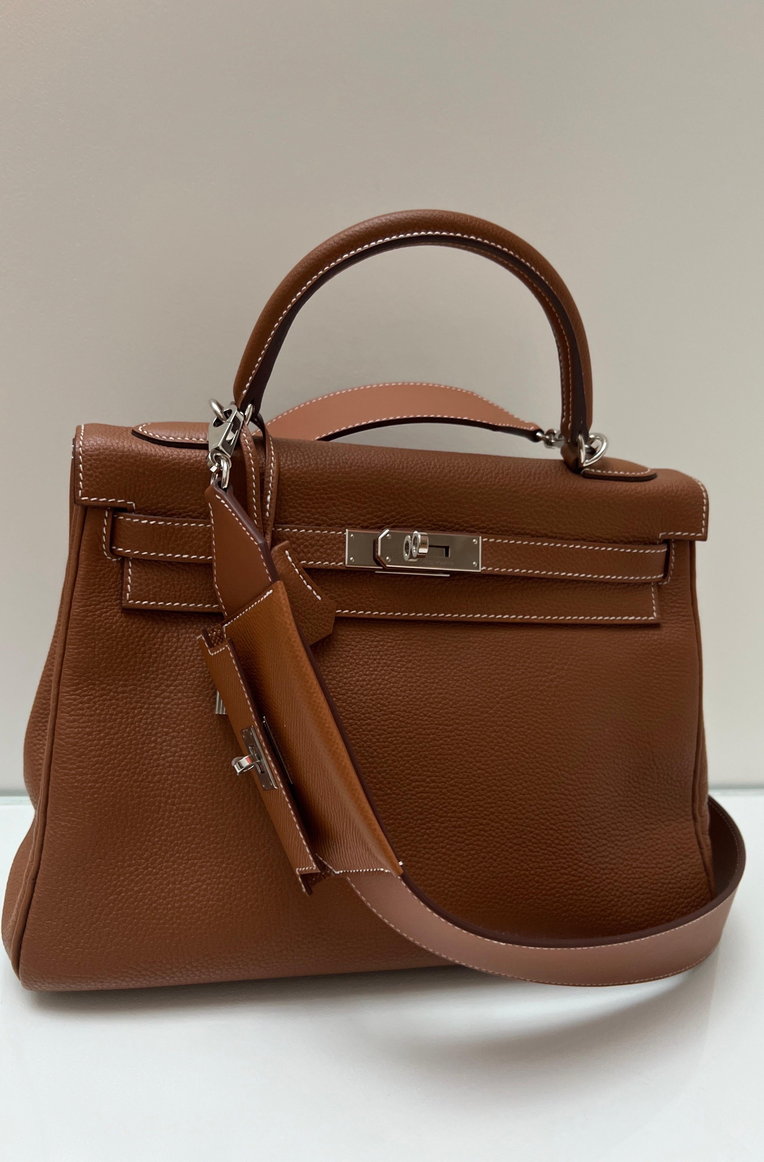Hermes Gold Kelly 28 Togo with Rare Strap 1