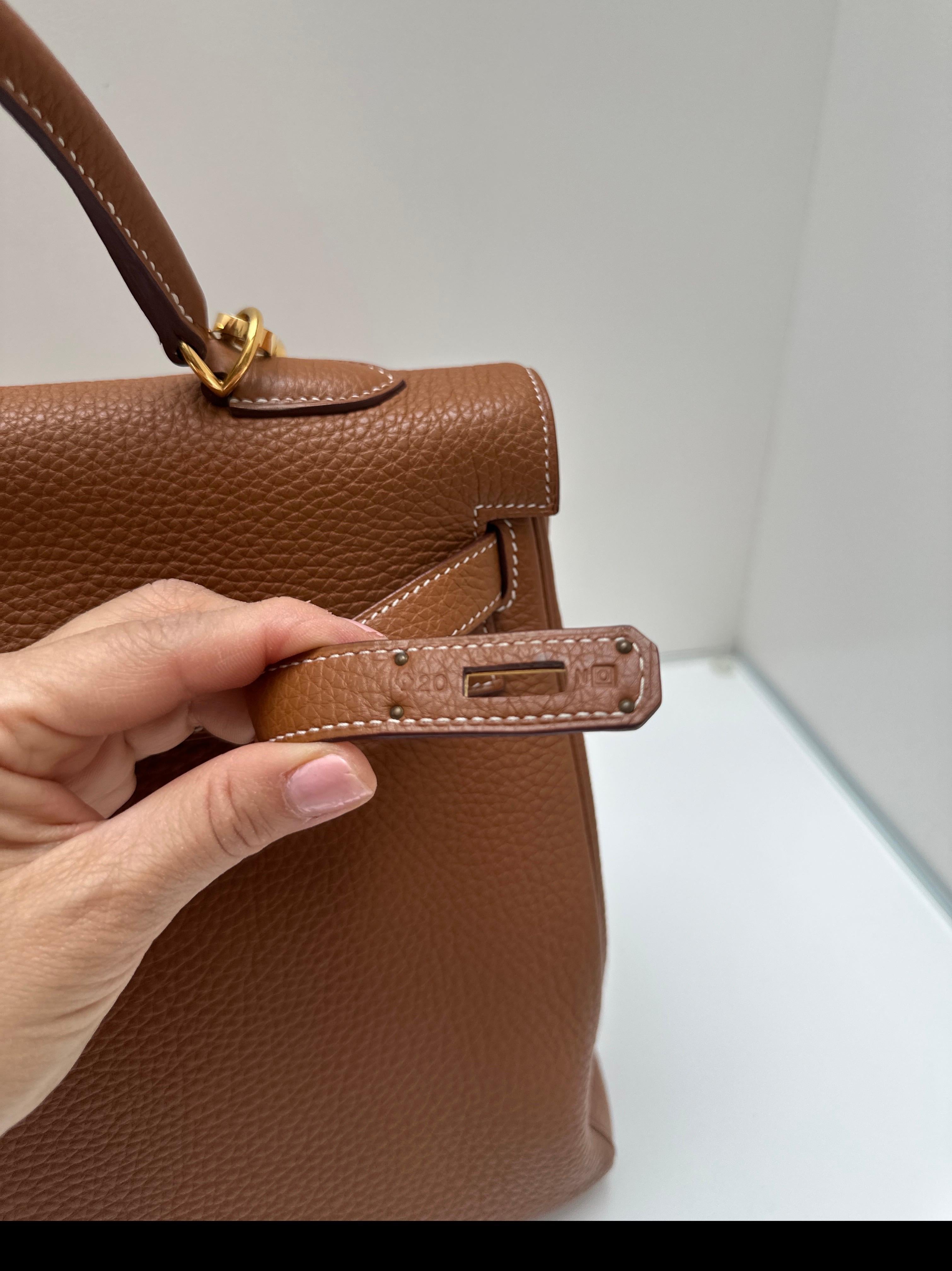 Hermes Gold Kelly 35 Bag For Sale 8