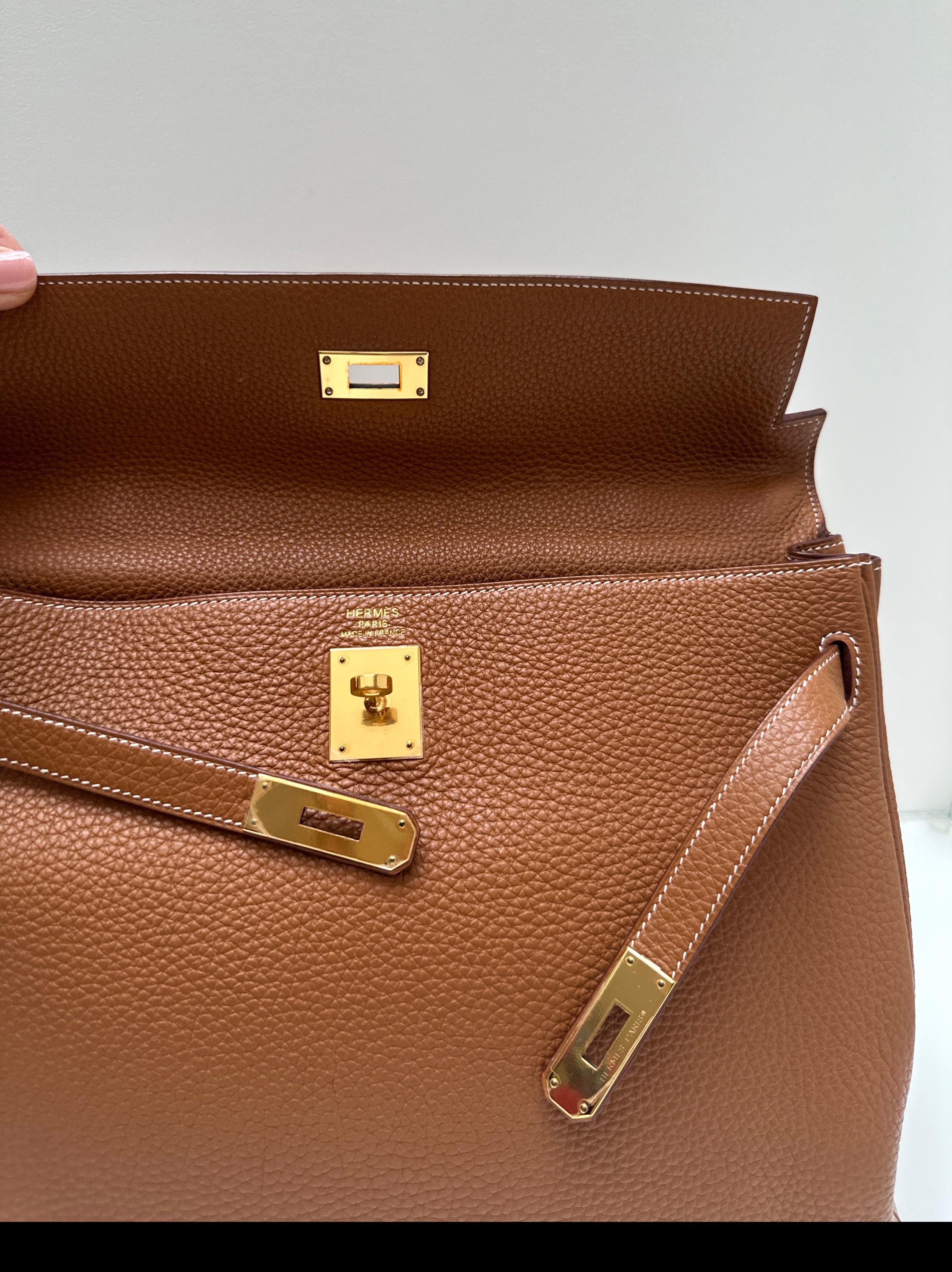 Hermes Gold Kelly 35 Bag For Sale 9
