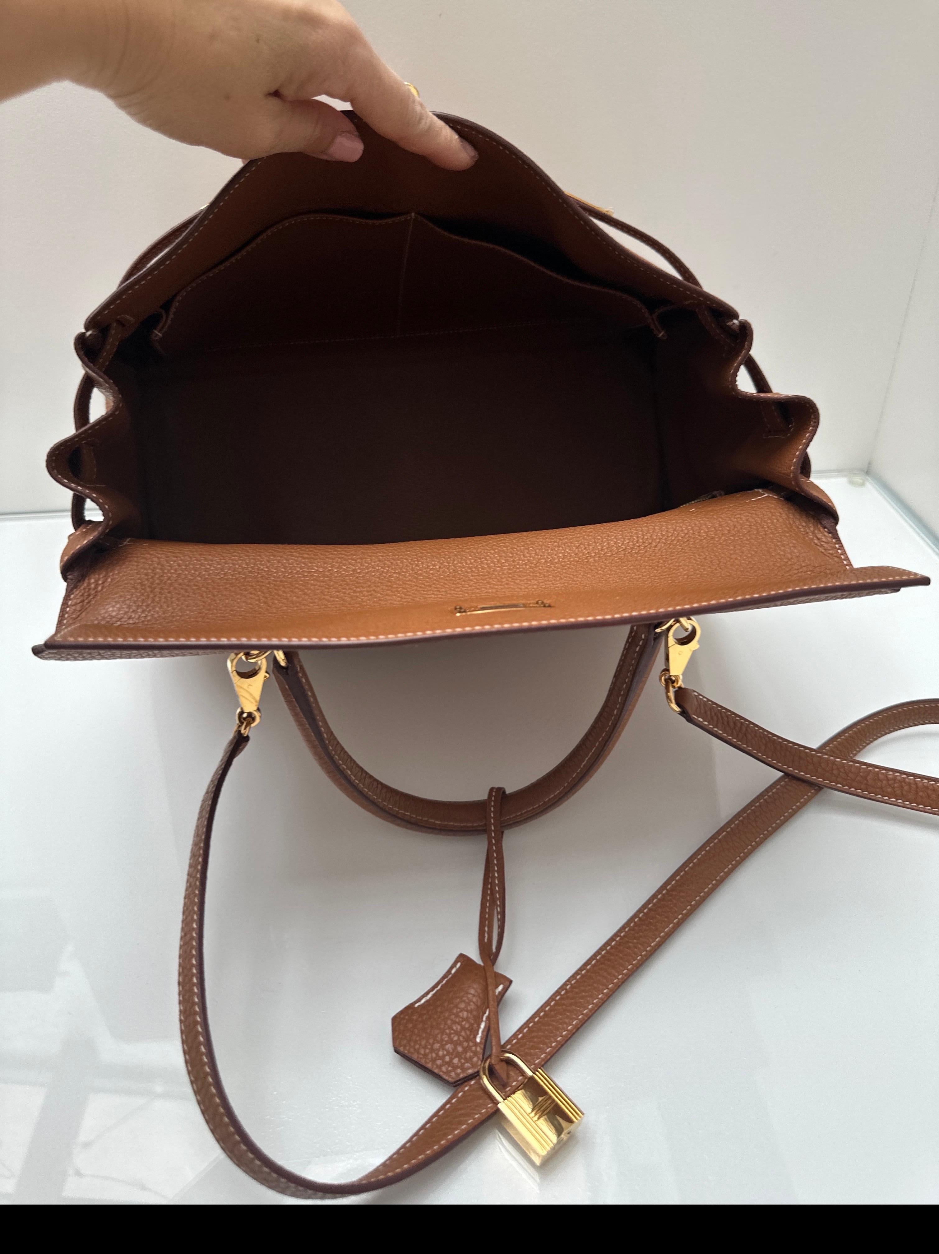 Hermes Gold Kelly 35 Bag For Sale 11