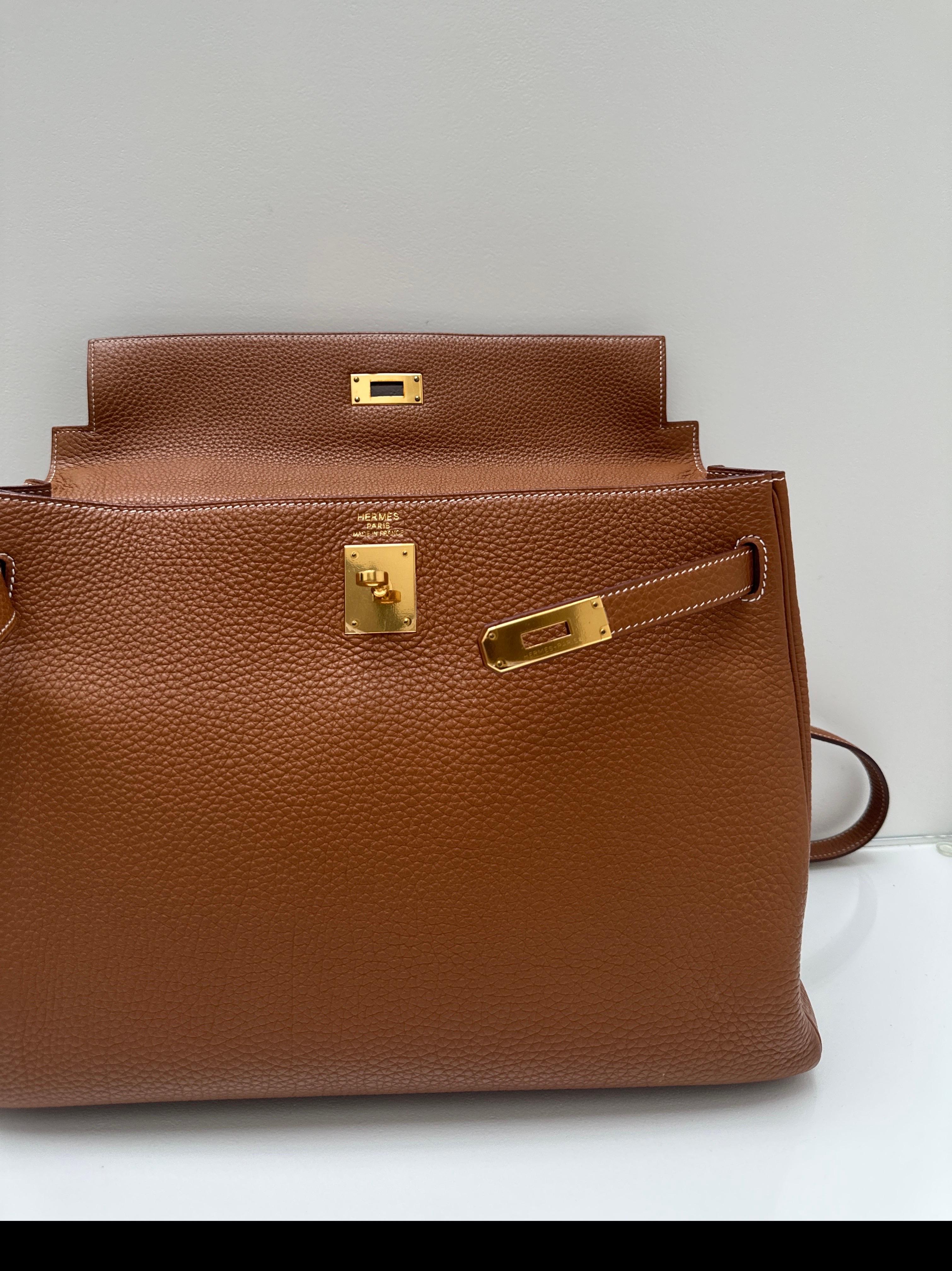 Hermes Gold Kelly 35 Bag For Sale 14