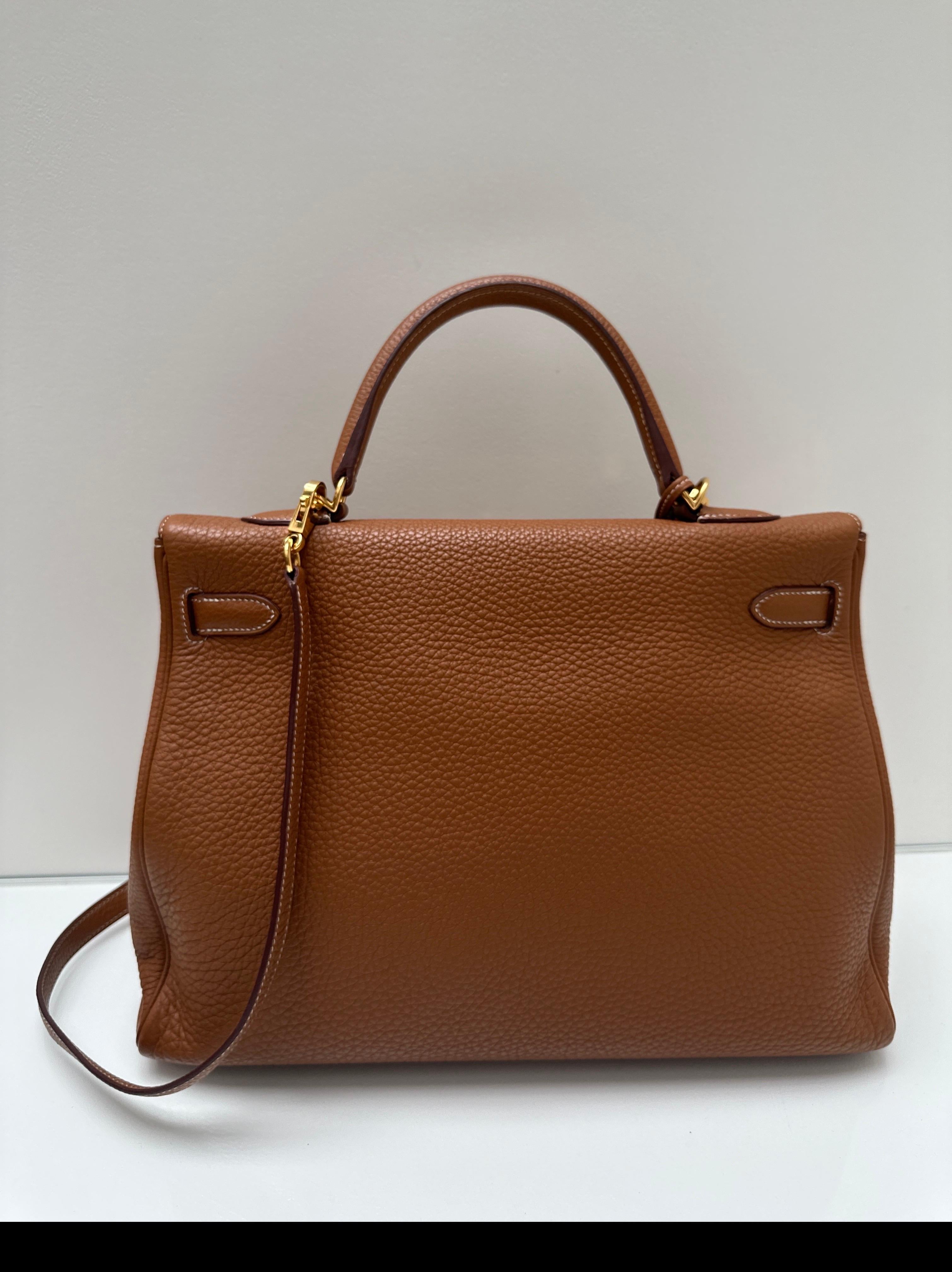 Hermes Gold Kelly 35 Bag For Sale 2