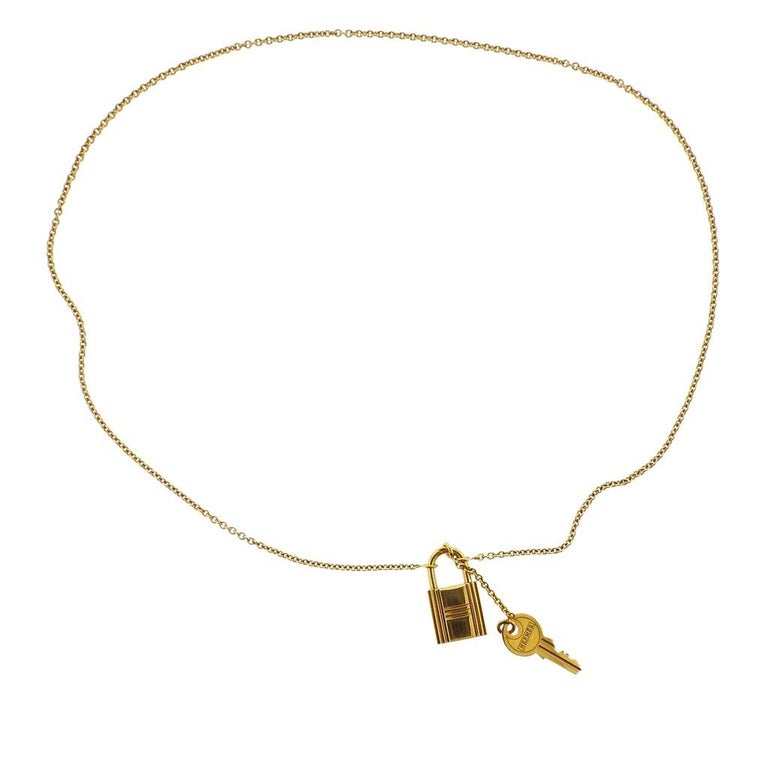 Hermès Gold Key and Lock Pendant Necklace at 1stDibs hermes padlock